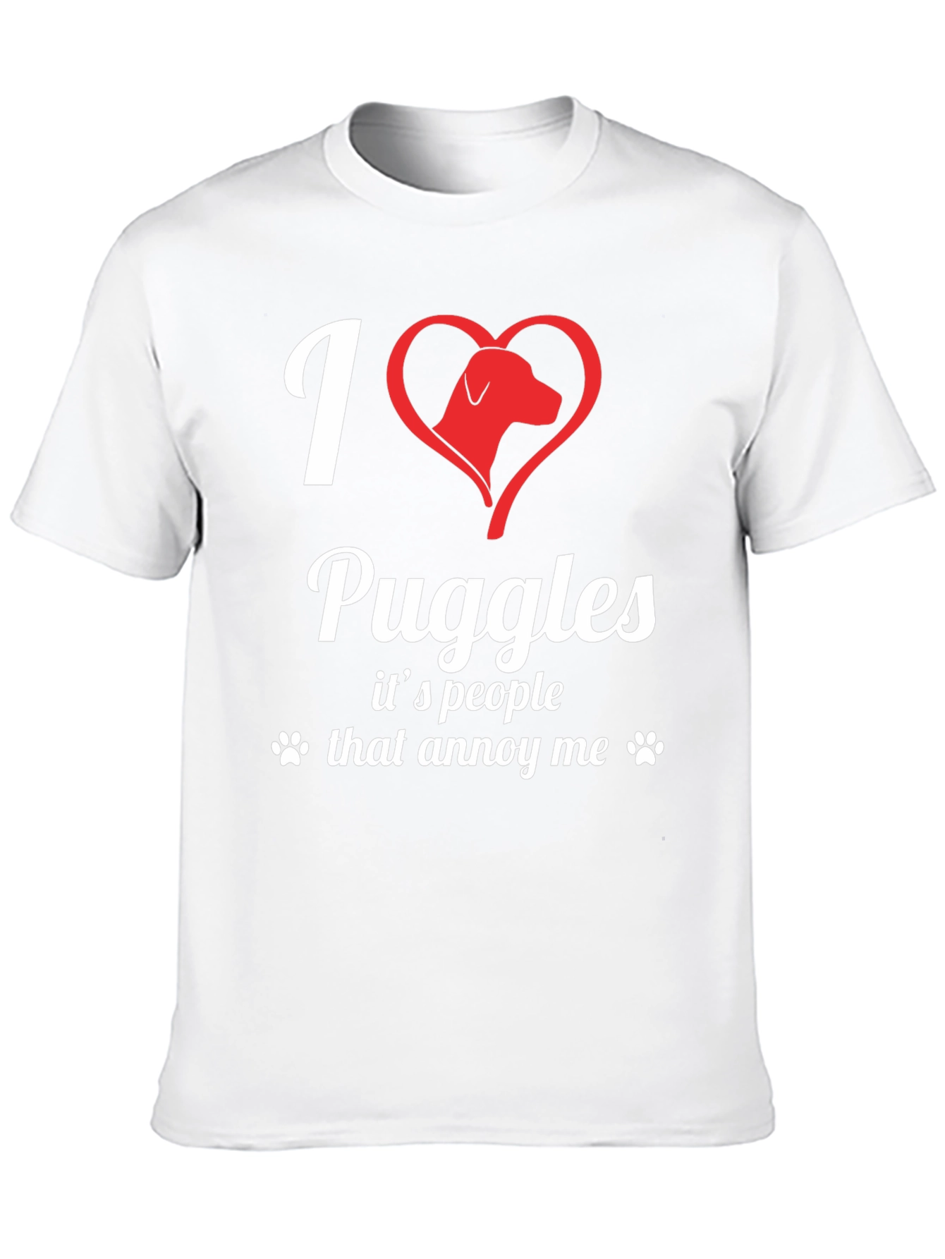 I Love Puggles Funny Novelty T-Shirt
