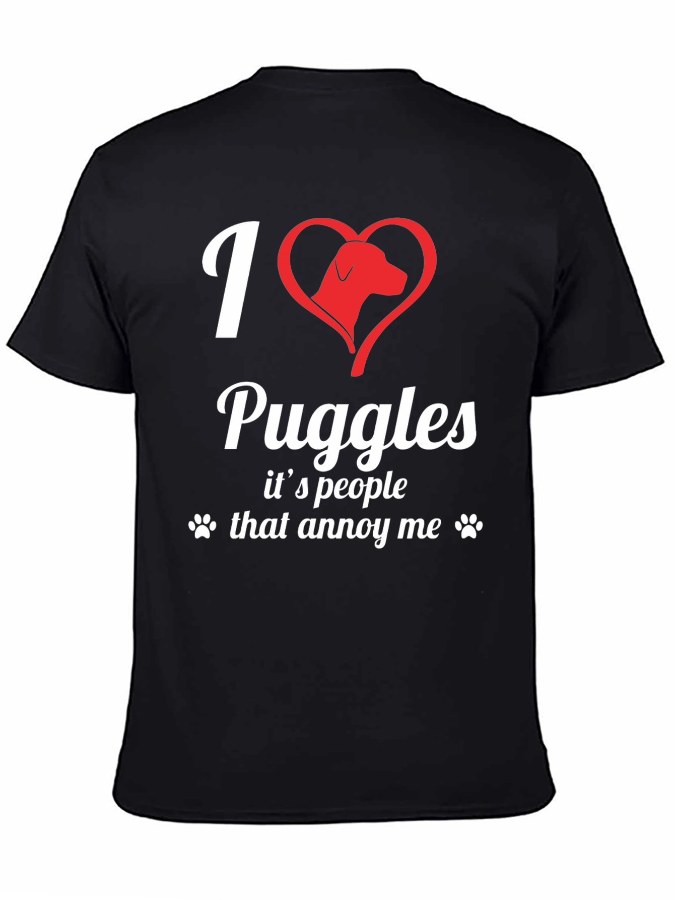 I Love Puggles Funny Novelty T-Shirt