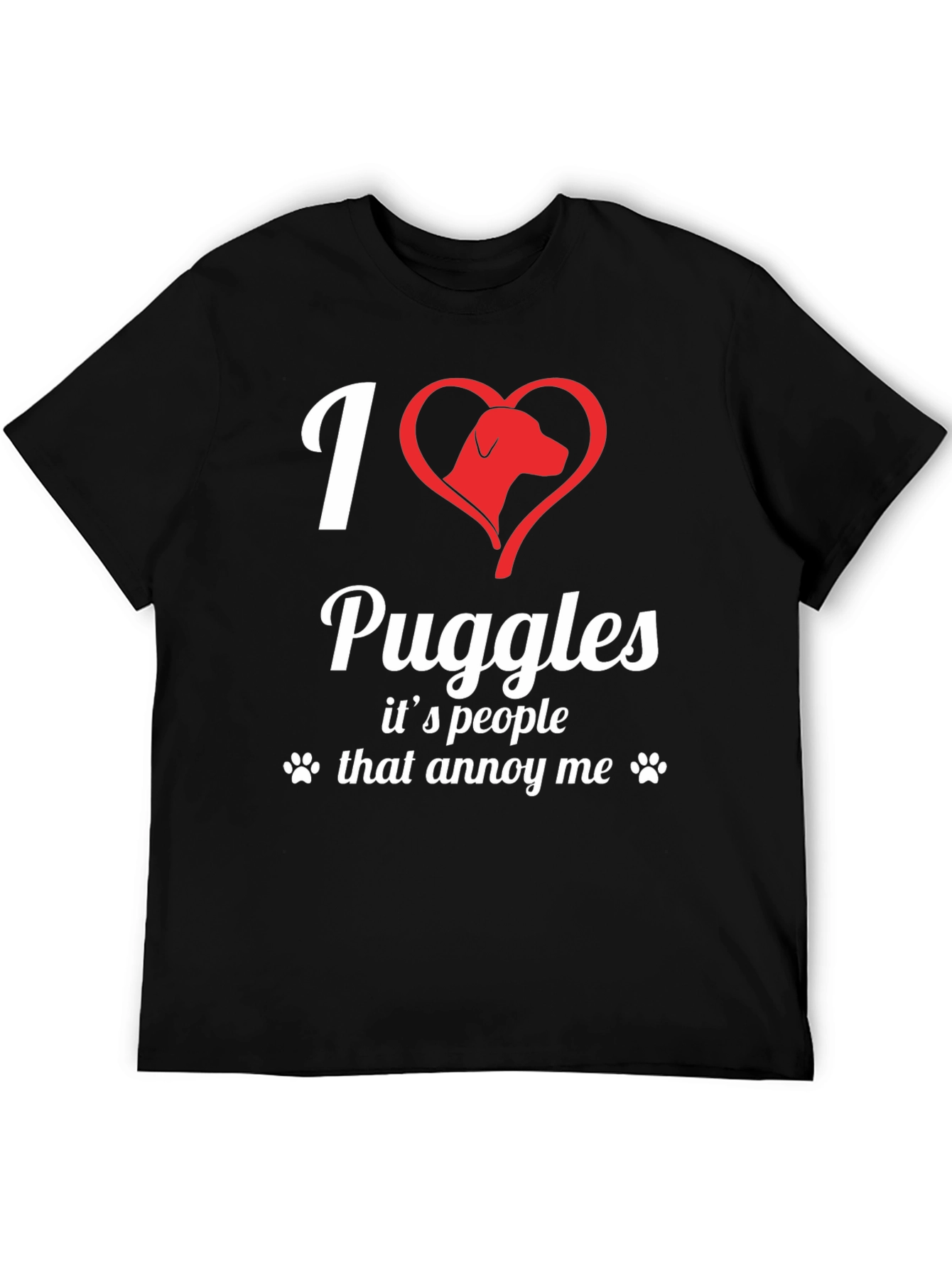 I Love Puggles Funny Novelty T-Shirt