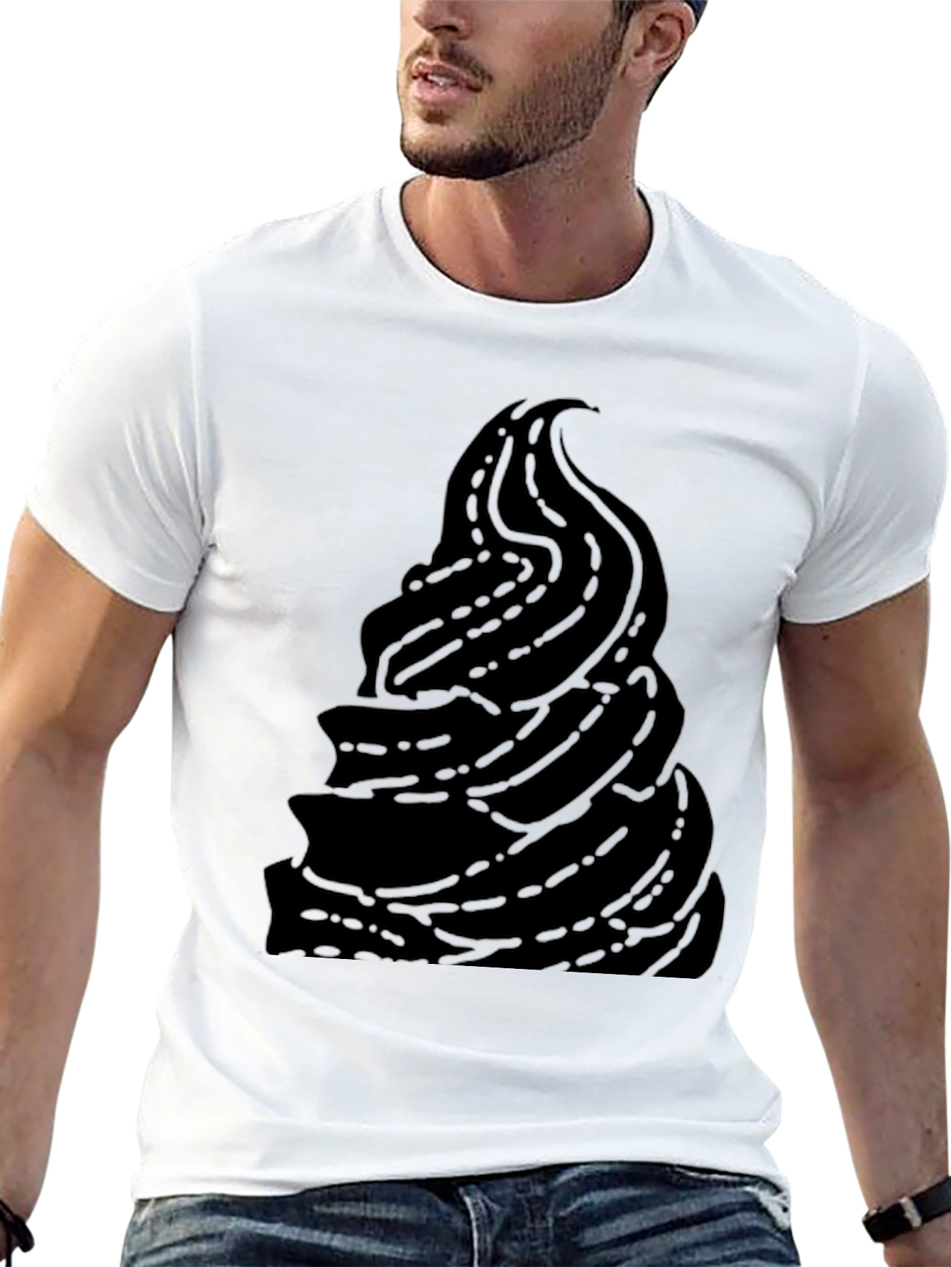 Unique Black Ice Cream Graphic T-Shirt