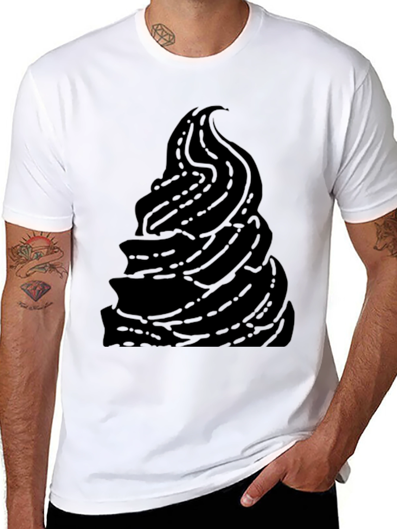 Unique Black Ice Cream Graphic T-Shirt