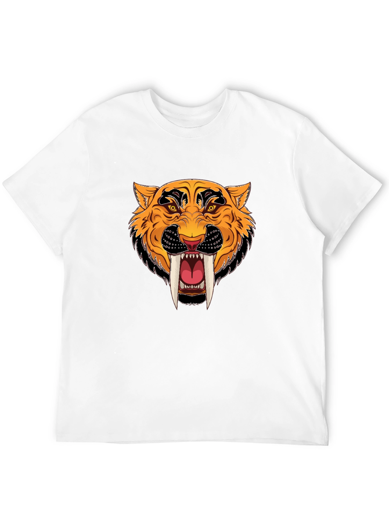Black T-Shirt with Tiger Graphic