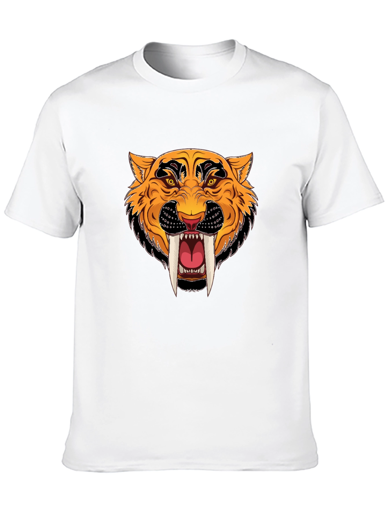 Black T-Shirt with Tiger Graphic
