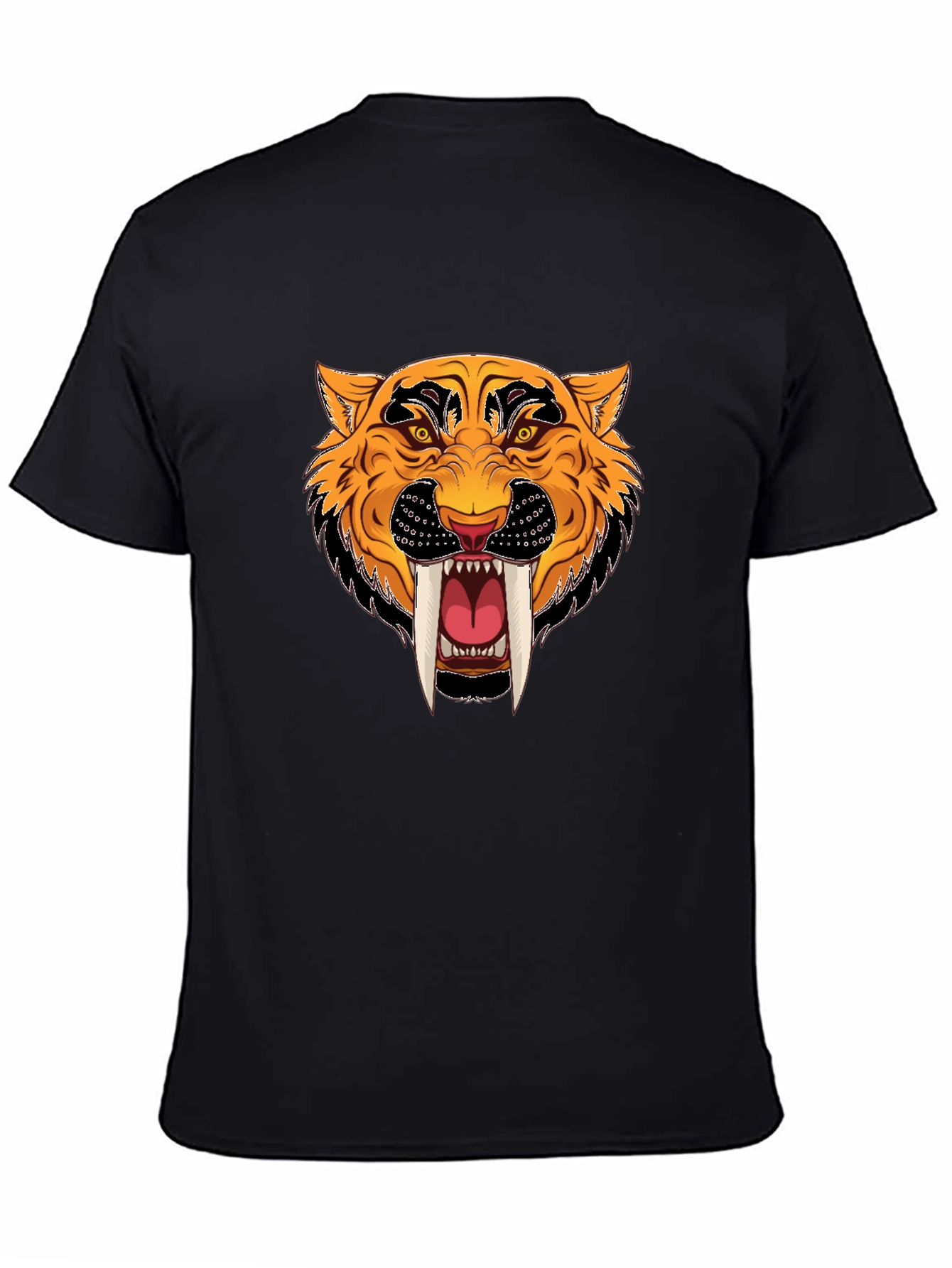 Black T-Shirt with Tiger Graphic