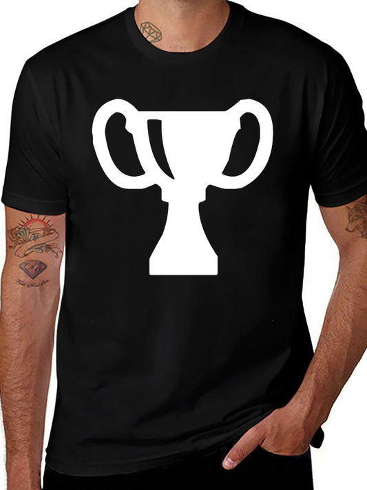 Trophy Graphic Tee - Black Cotton Blend T-Shirt