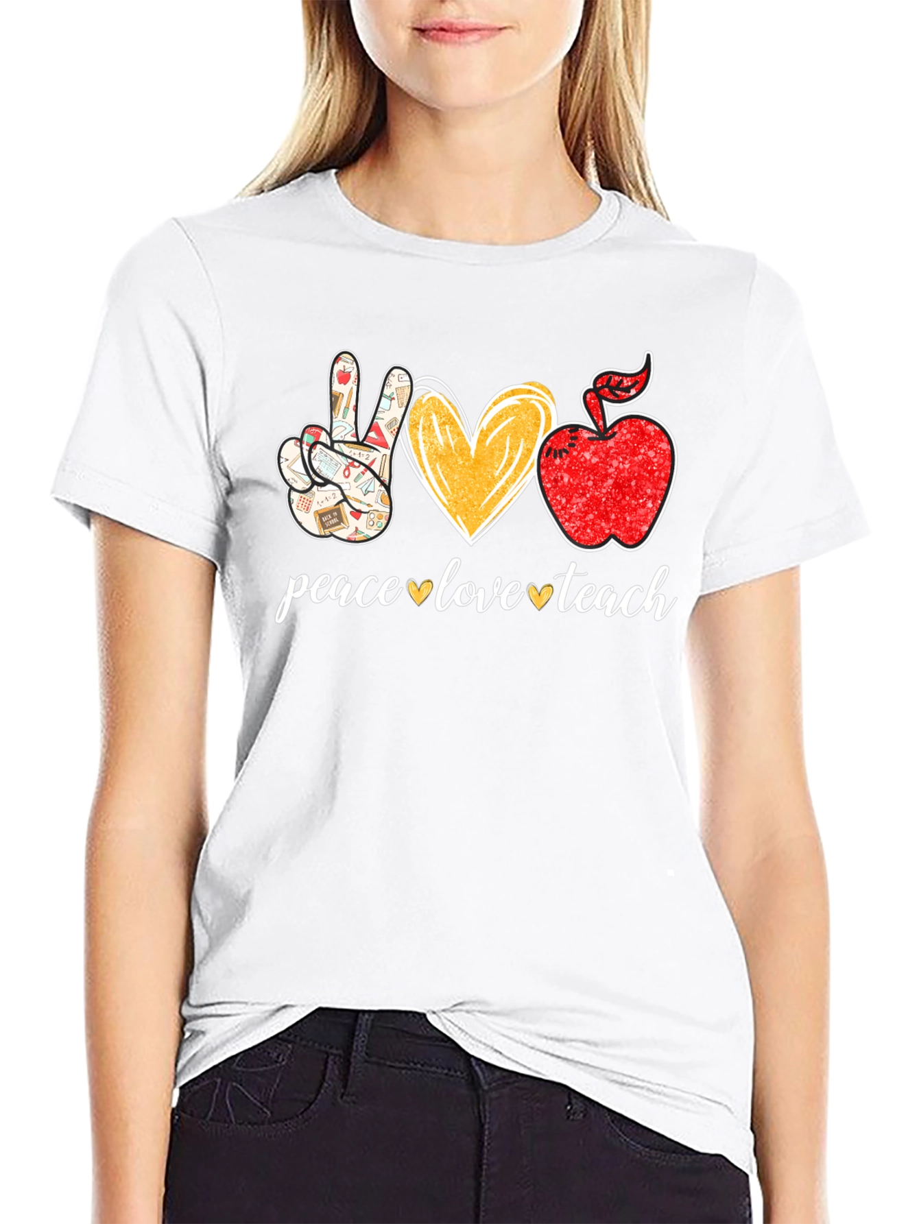 Peace Love Teach Graphic Tee