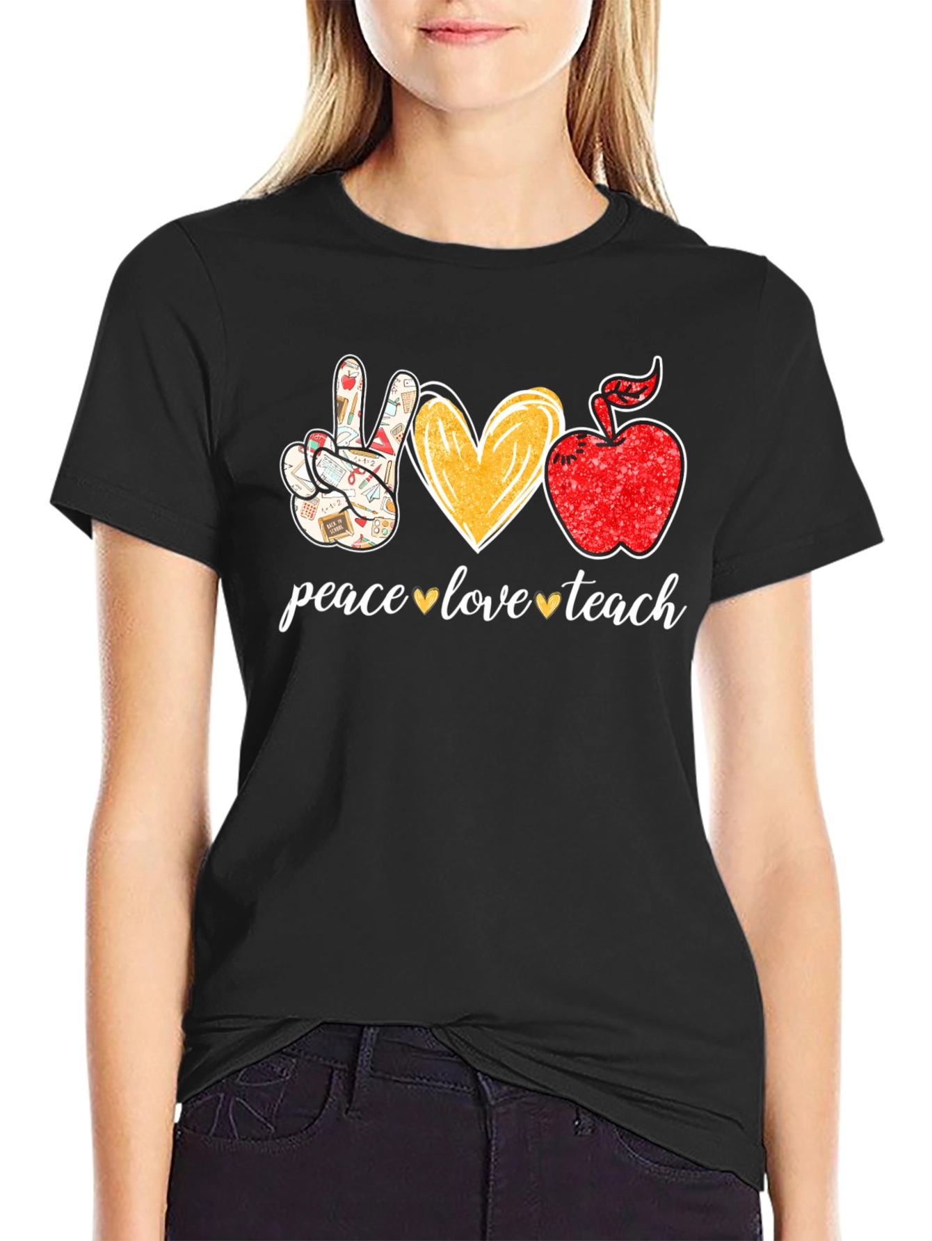 Peace Love Teach Graphic Tee