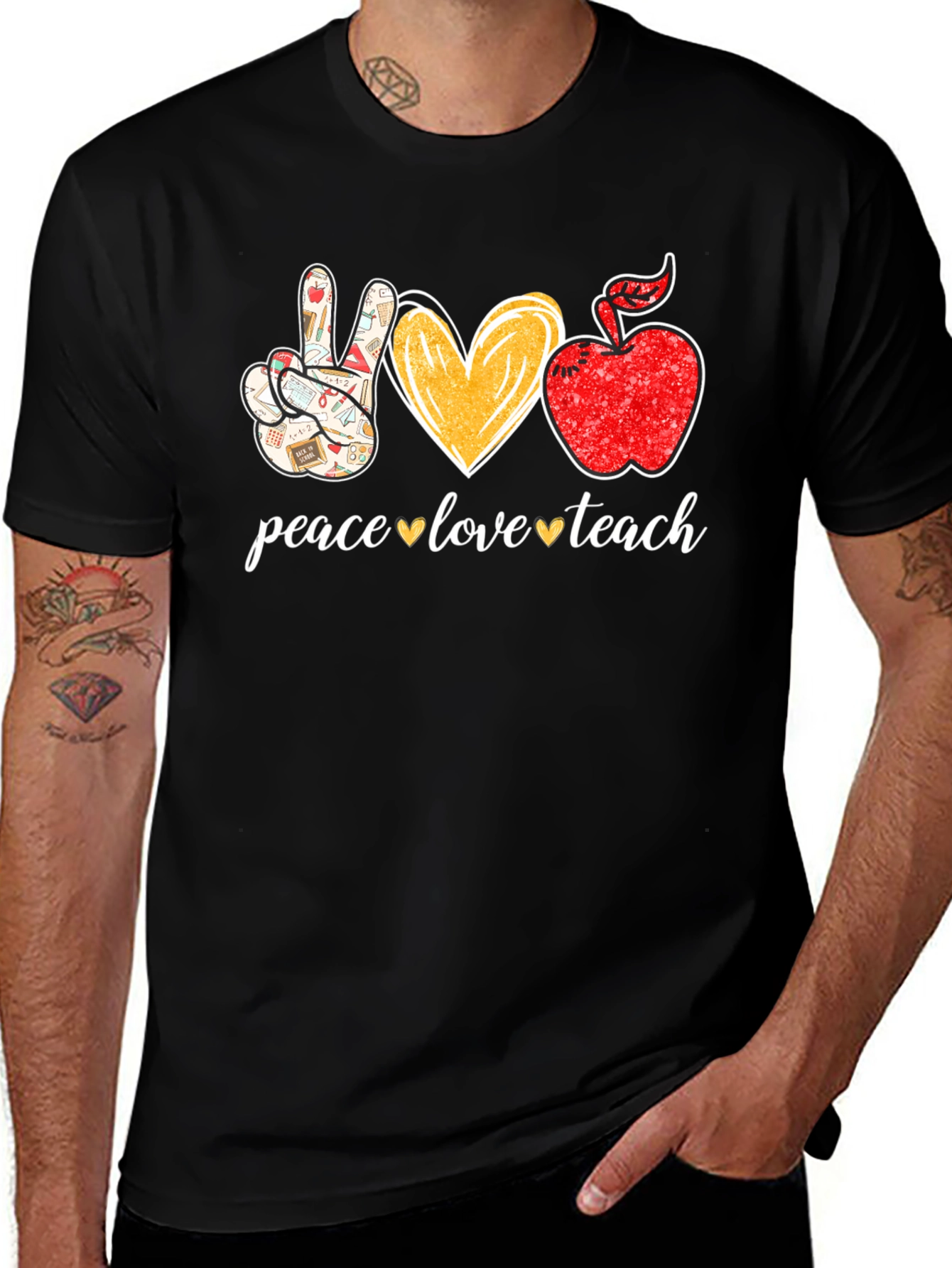 Peace Love Teach Graphic Tee