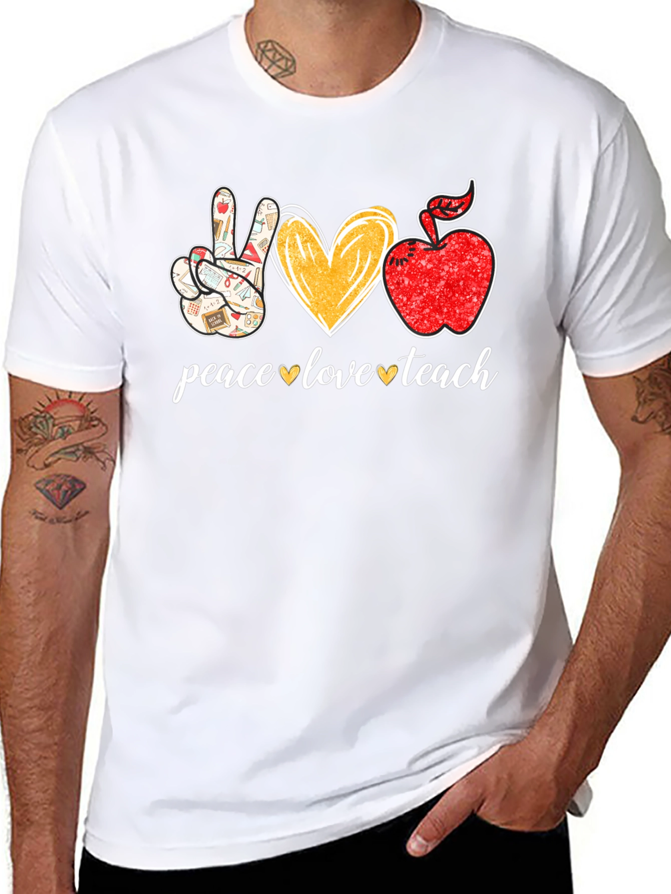 Peace Love Teach Graphic Tee