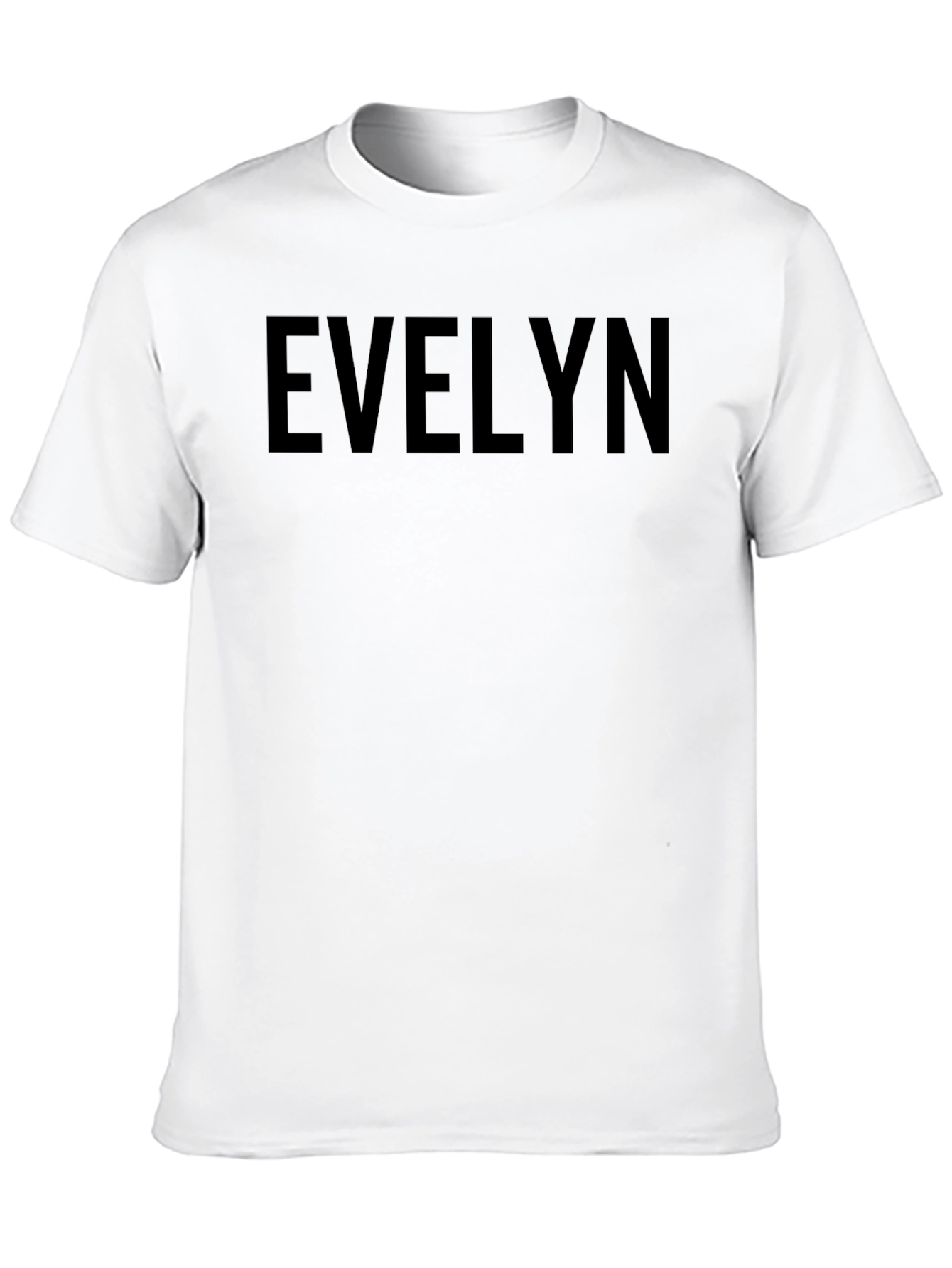 EVELYN Text Graphic Black T-Shirt Casual Top