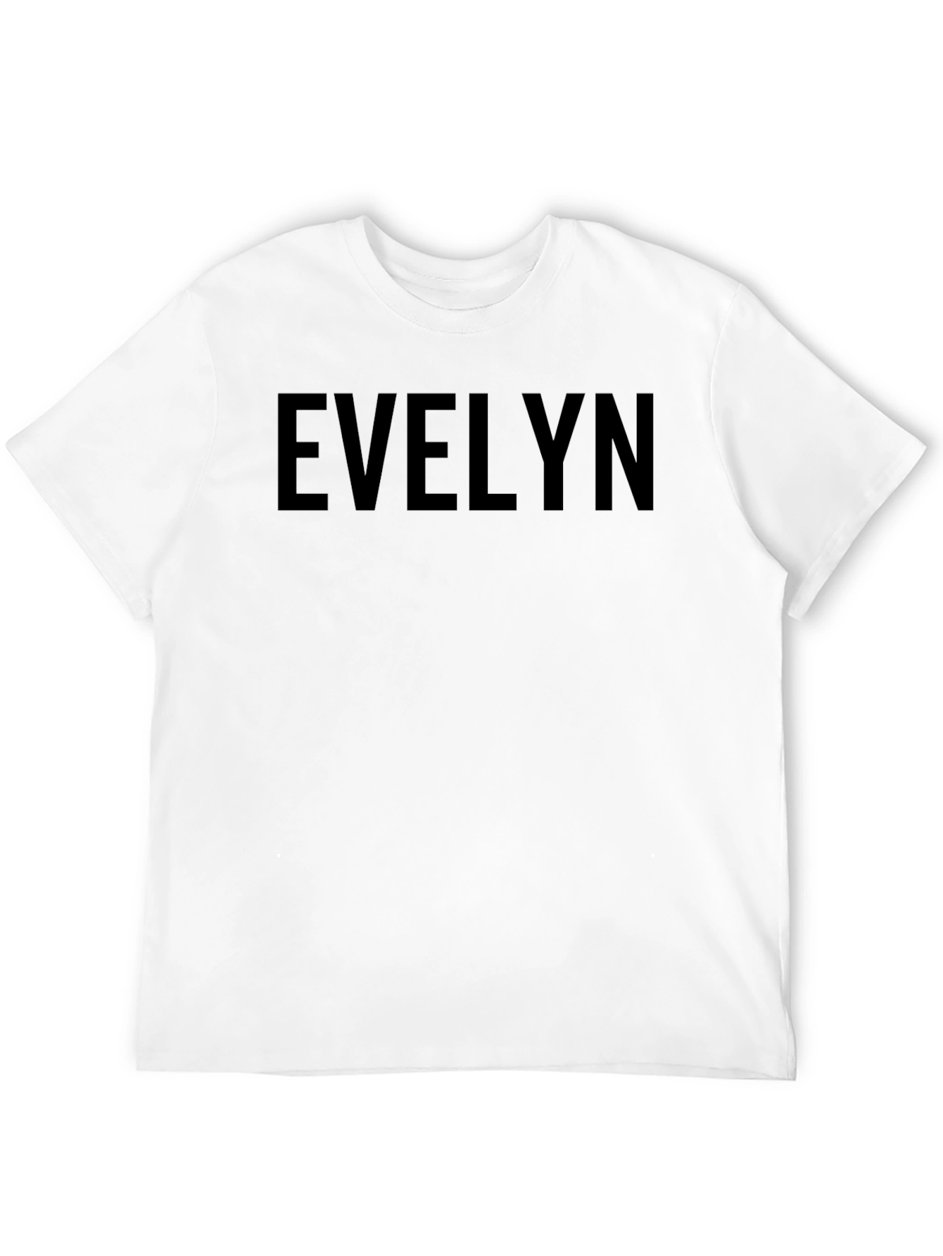 EVELYN Text Graphic Black T-Shirt Casual Top