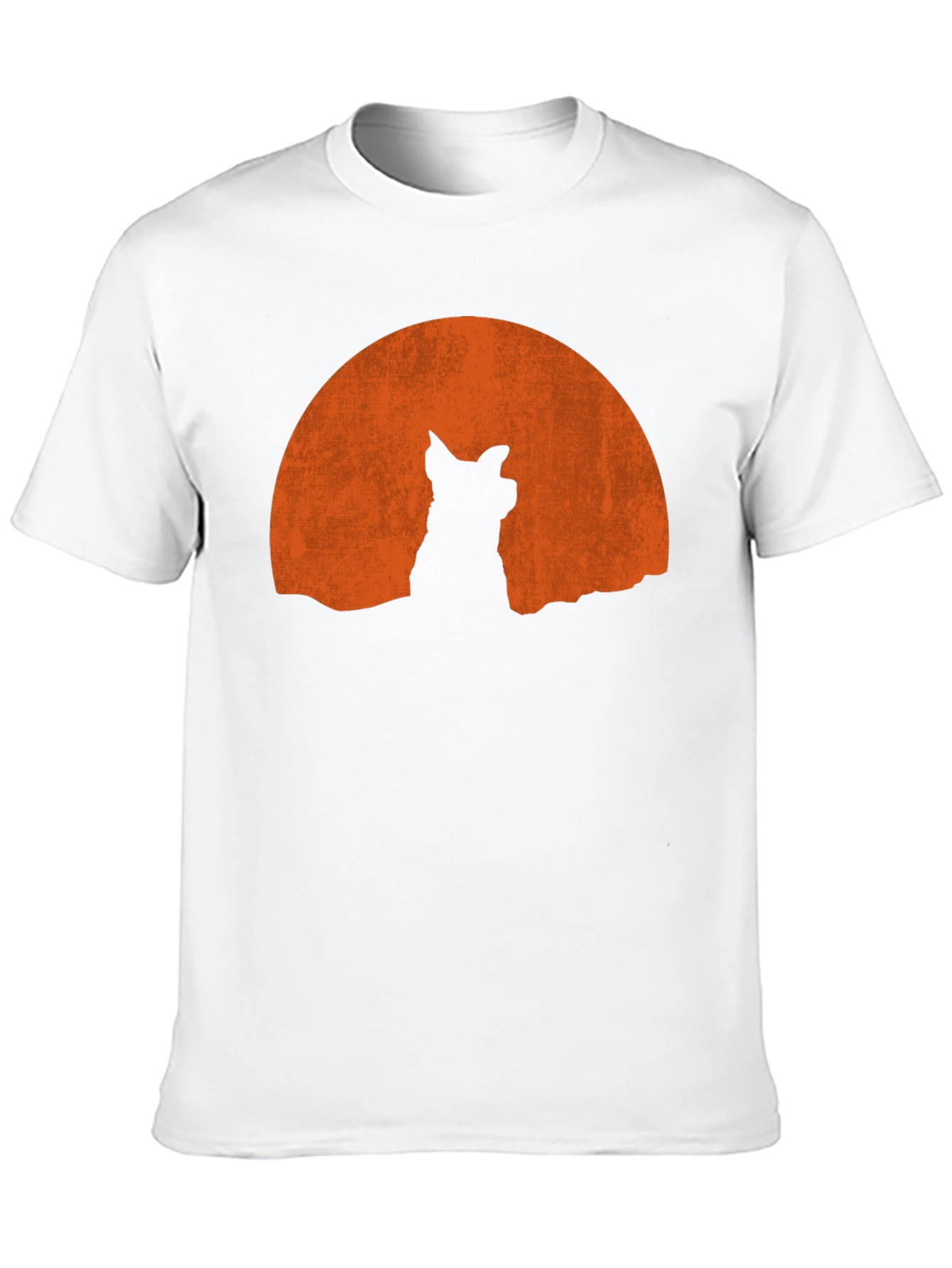 Wolf Silhouette Moon Graphic Tee - Black Casual Shirt