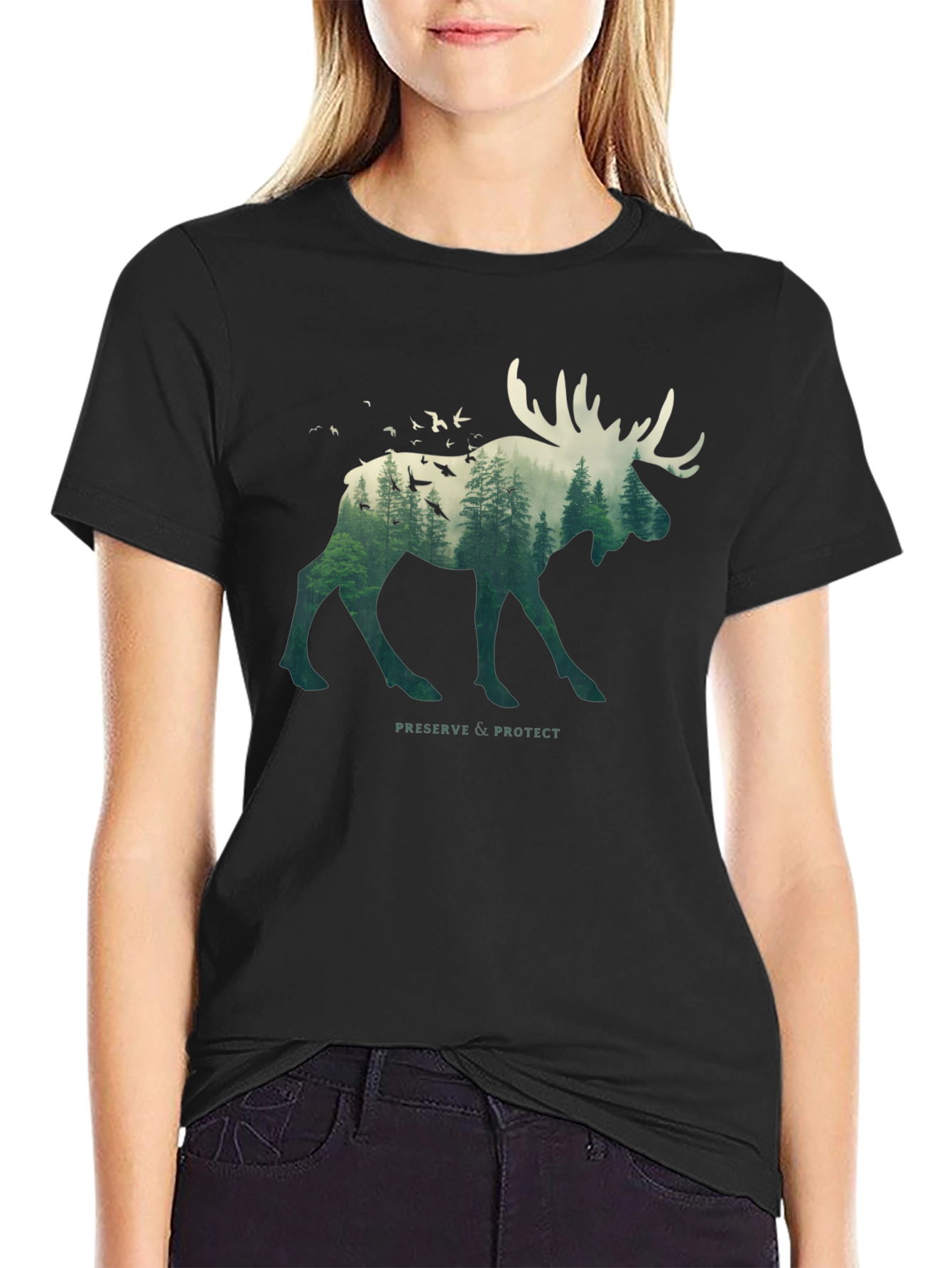 Nature Moose Graphic T-Shirt - Preserve & Protect