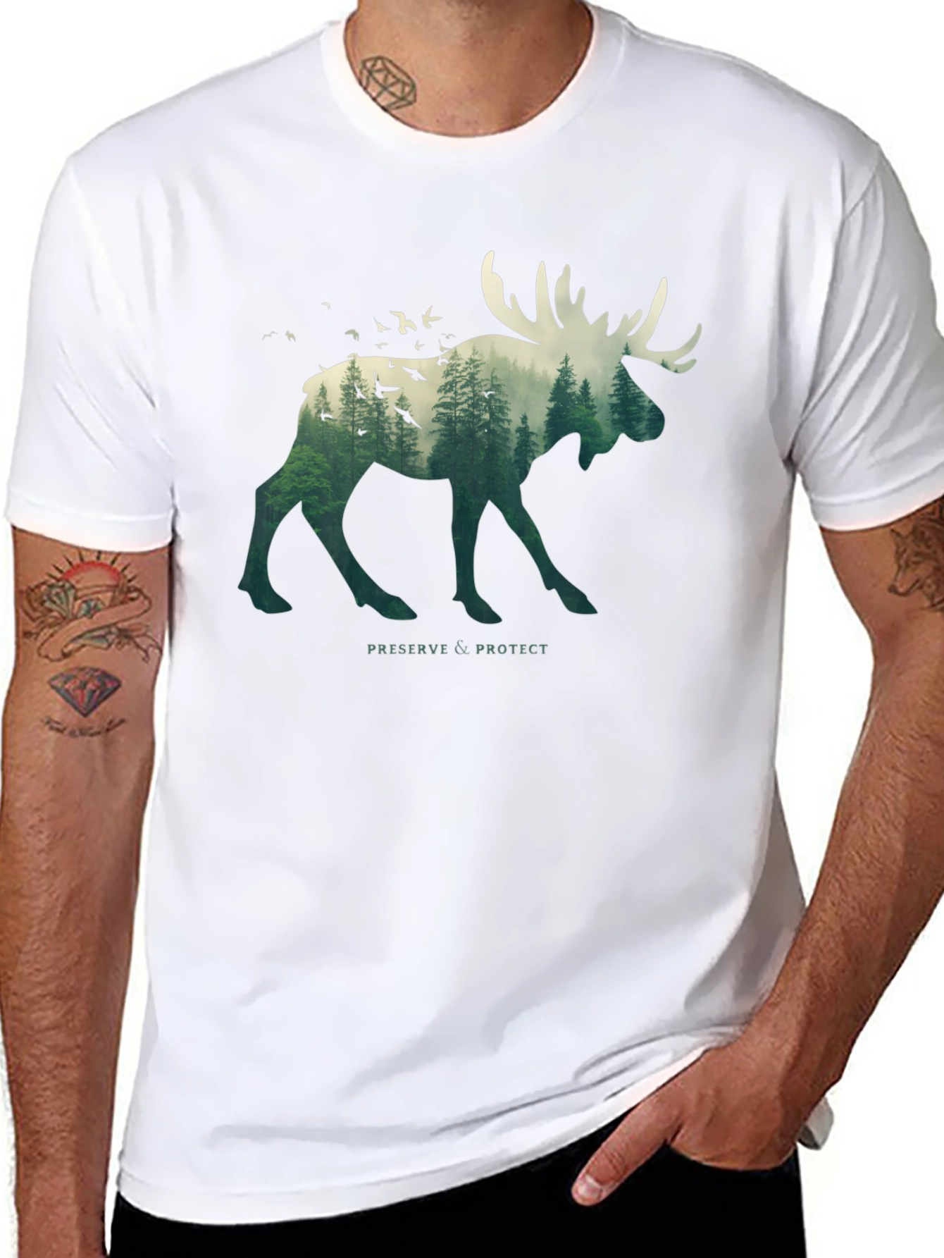 Nature Moose Graphic T-Shirt - Preserve & Protect