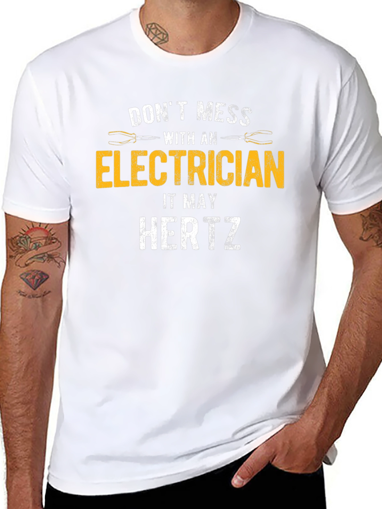 Dont Mess With Electrician Black T-Shirt