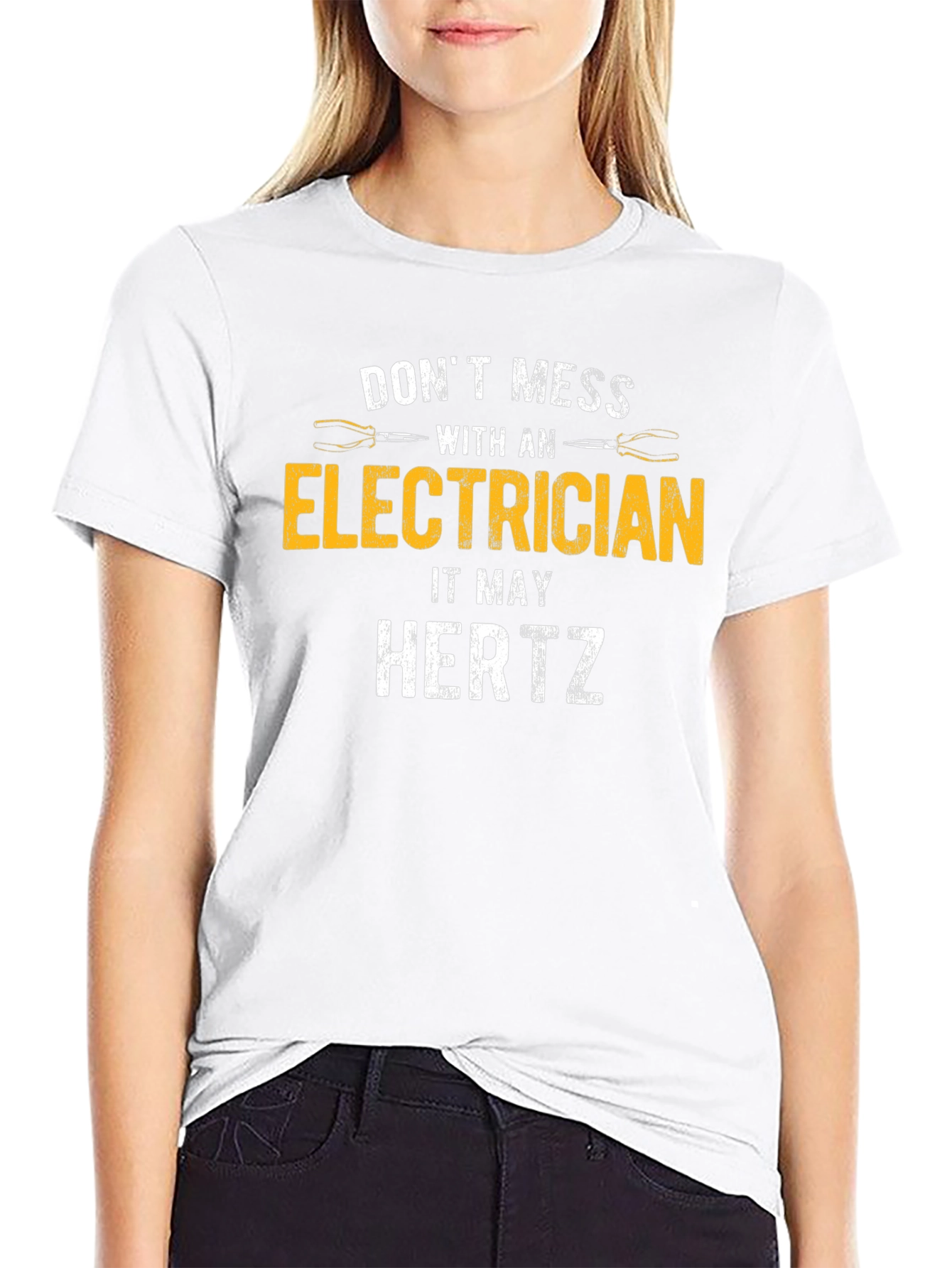Dont Mess With Electrician Black T-Shirt