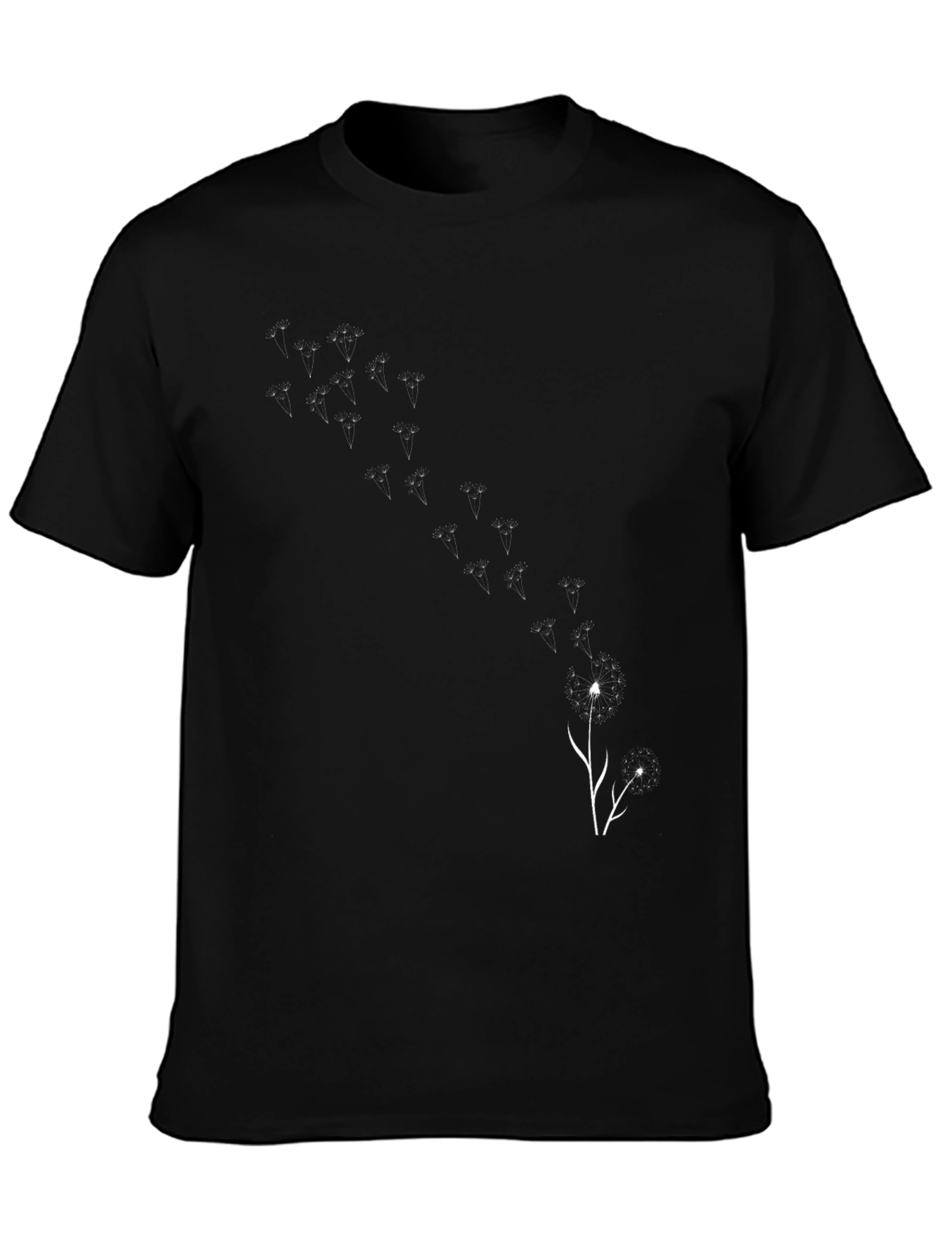 Black Dandelion Wishes T-Shirt - Trendy Graphic Tee