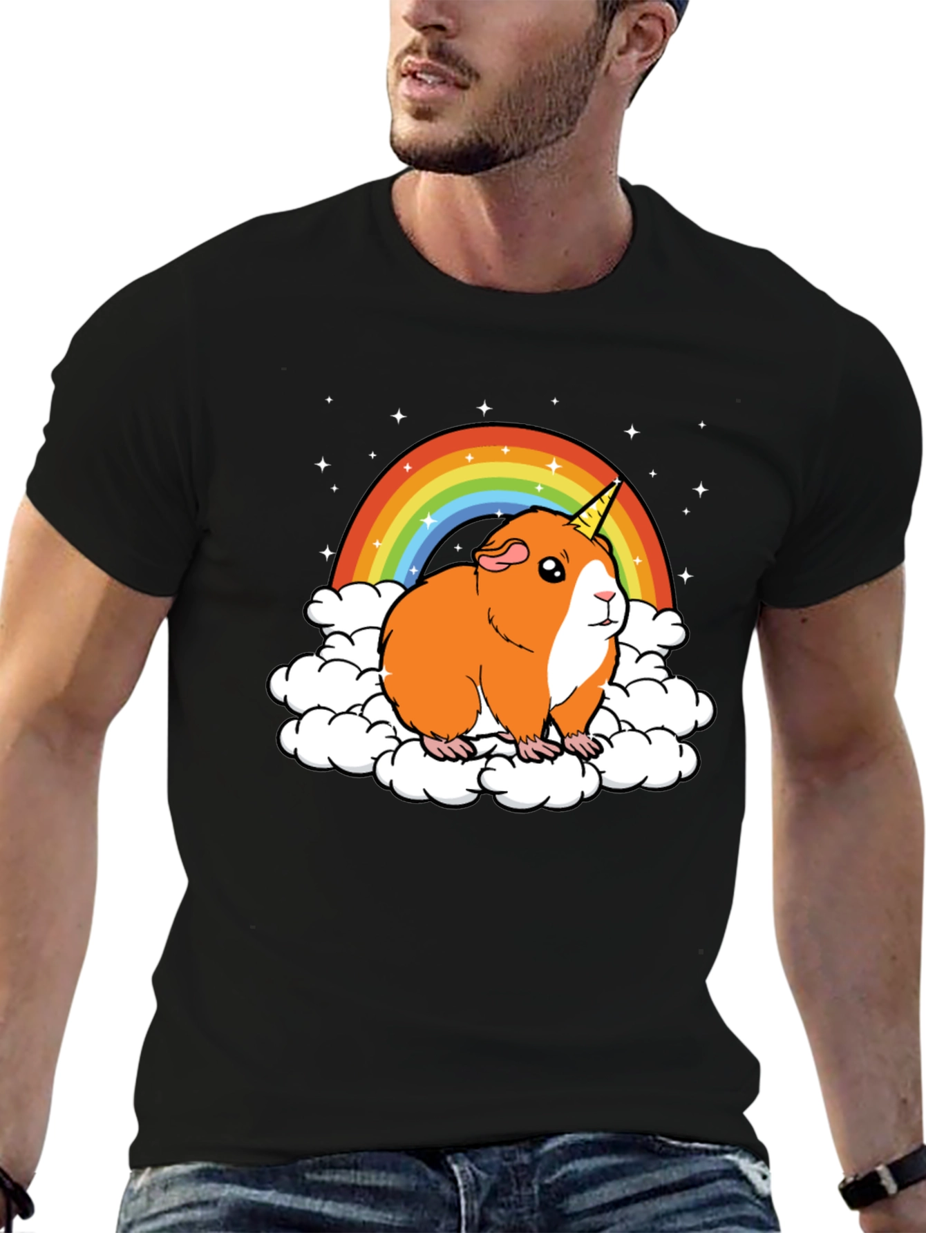 Guinea Pig Unicorn Rainbow Graphic Tee