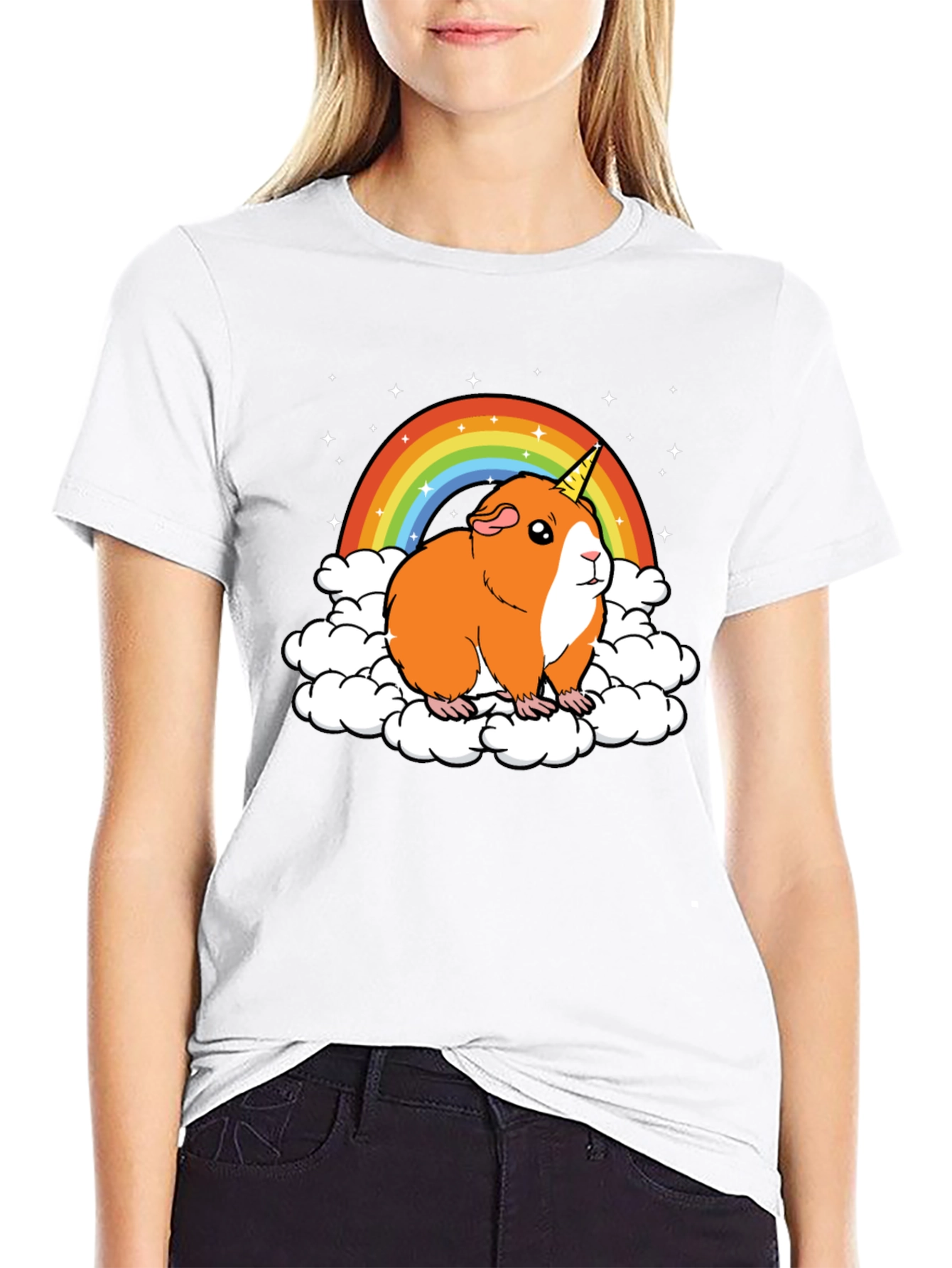 Guinea Pig Unicorn Rainbow Graphic Tee