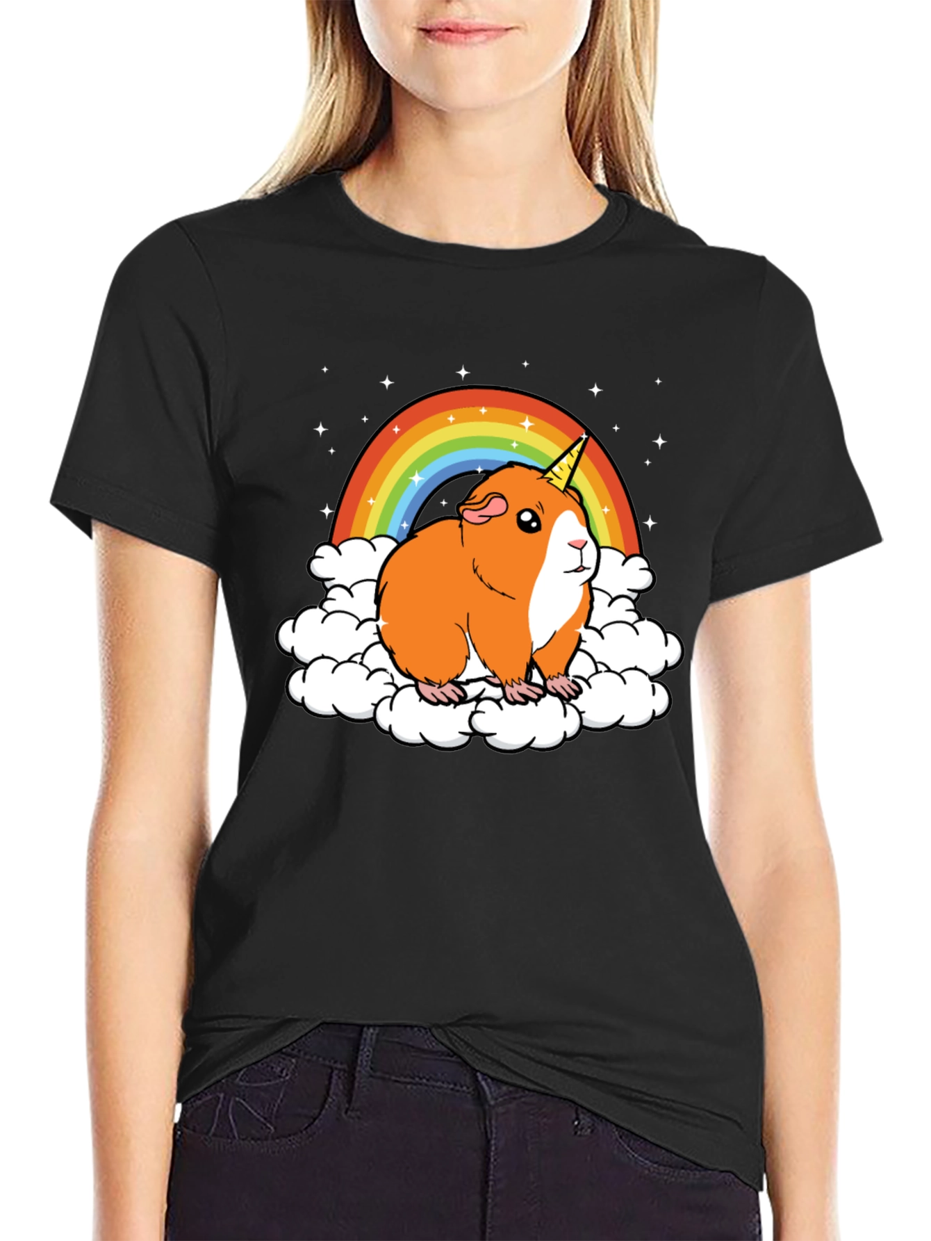 Guinea Pig Unicorn Rainbow Graphic Tee