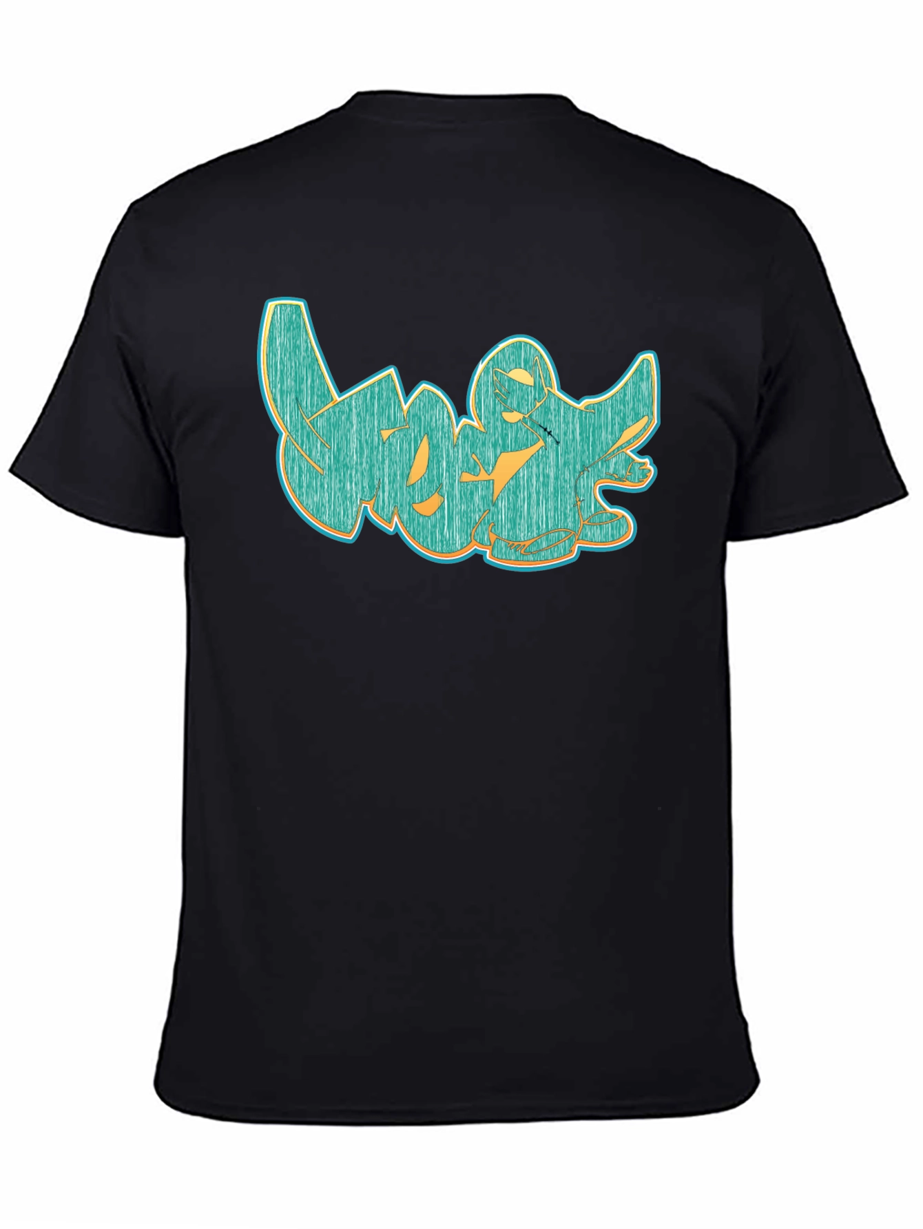 Graffiti Style Graphic Tee - Cool Casual Black T-Shirt