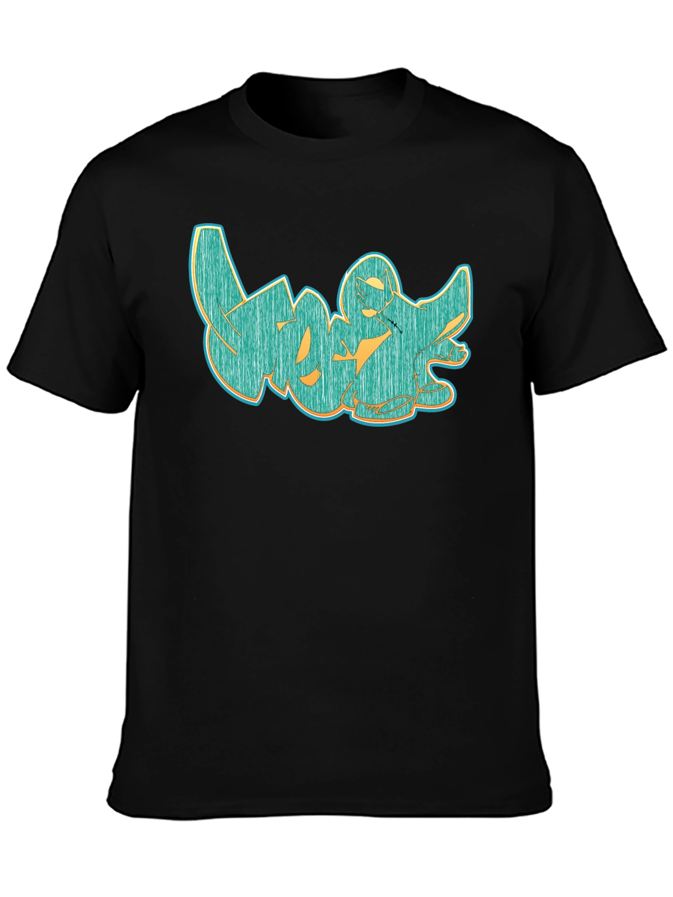 Graffiti Style Graphic Tee - Cool Casual Black T-Shirt