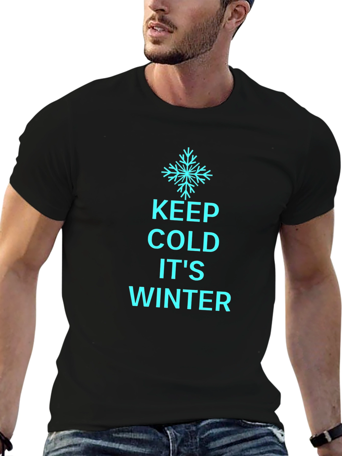 Keep Cold Its Winter Black T-Shirt