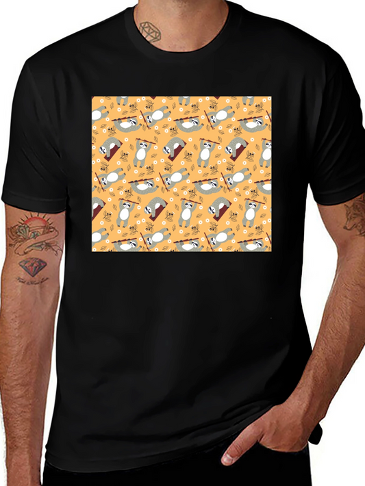Fun Sloth Pattern T-Shirt