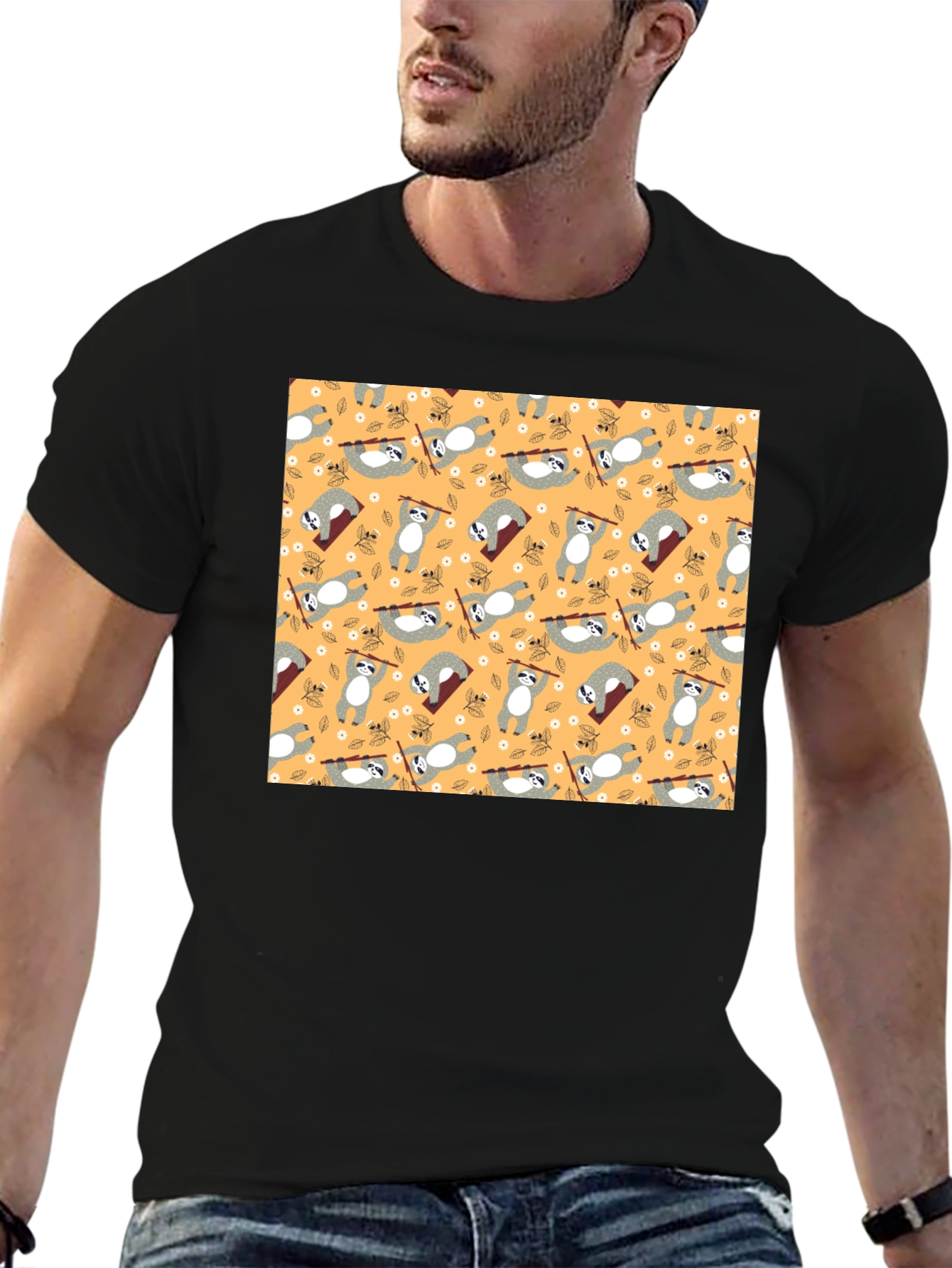 Fun Sloth Pattern T-Shirt