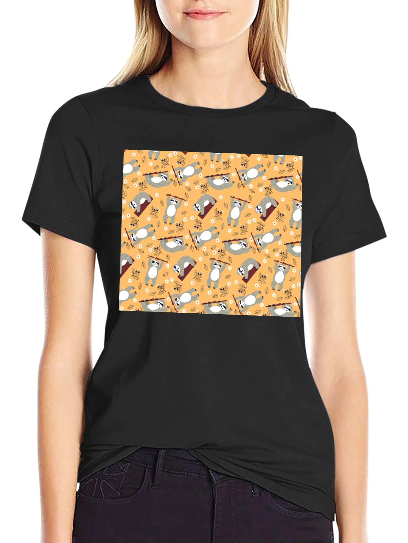 Fun Sloth Pattern T-Shirt