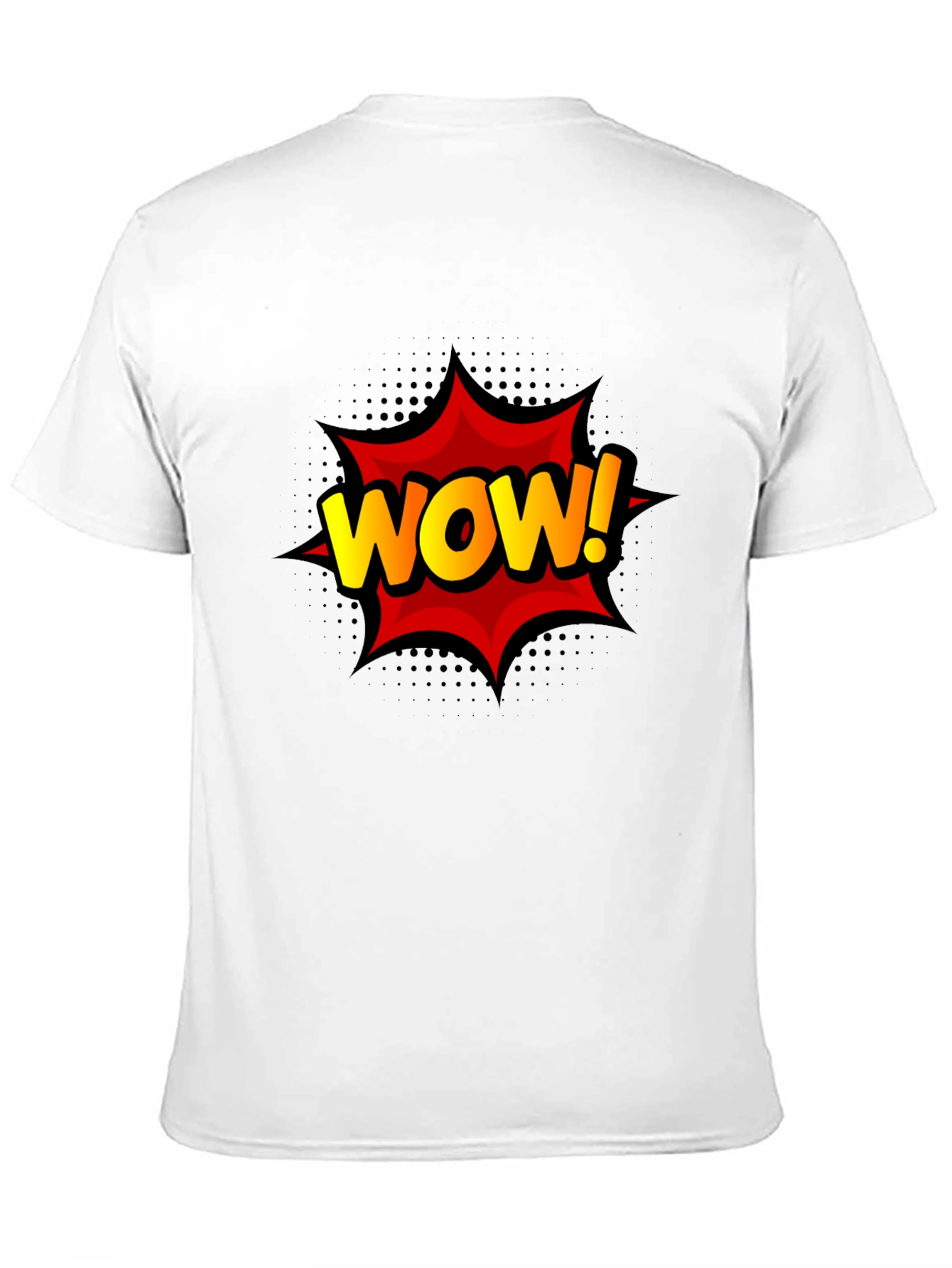 WOW! Graphic Print Tee - Black Cotton T-Shirt