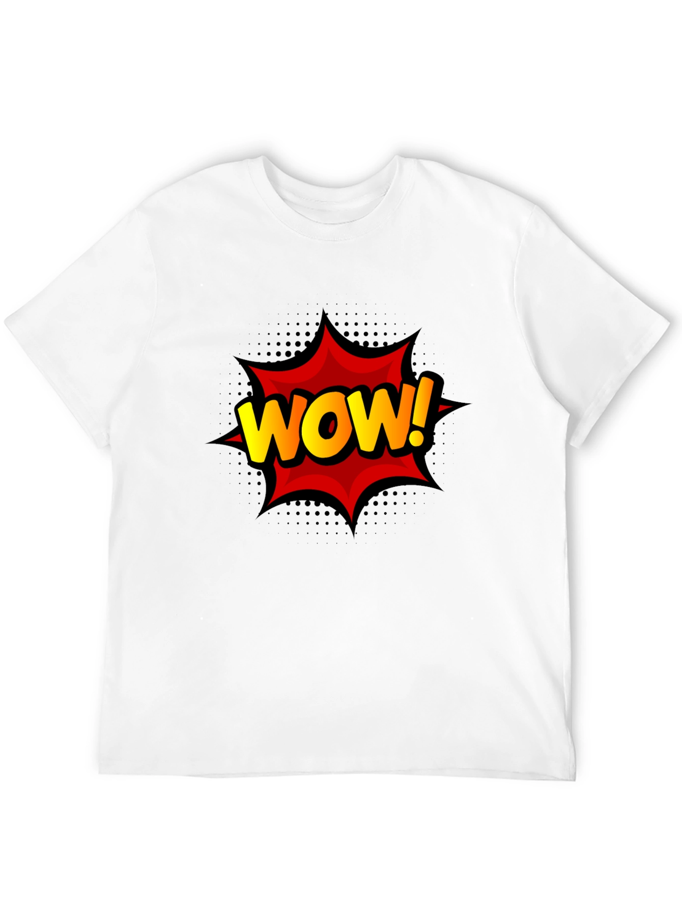 WOW! Graphic Print Tee - Black Cotton T-Shirt
