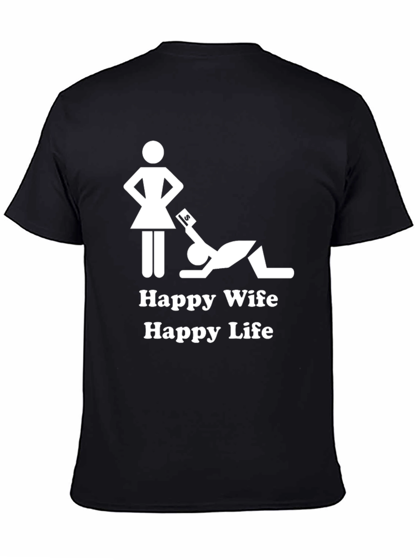 Happy Wife Happy Life Black Graphic Tee