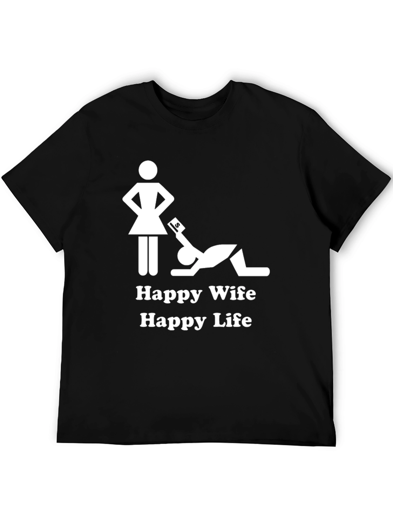 Happy Wife Happy Life Black Graphic Tee