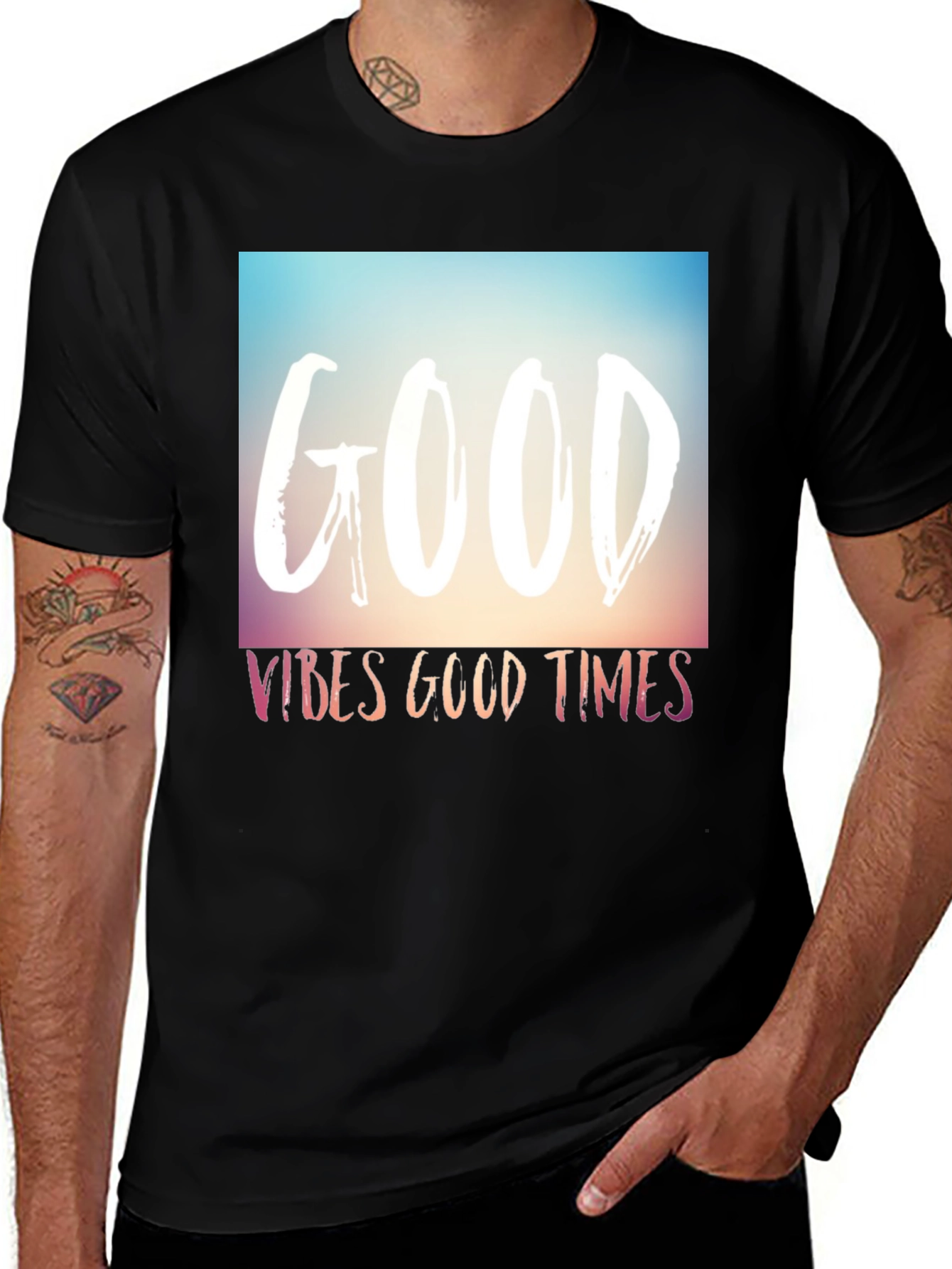 Good Vibes Good Times Graphic Tee - Black