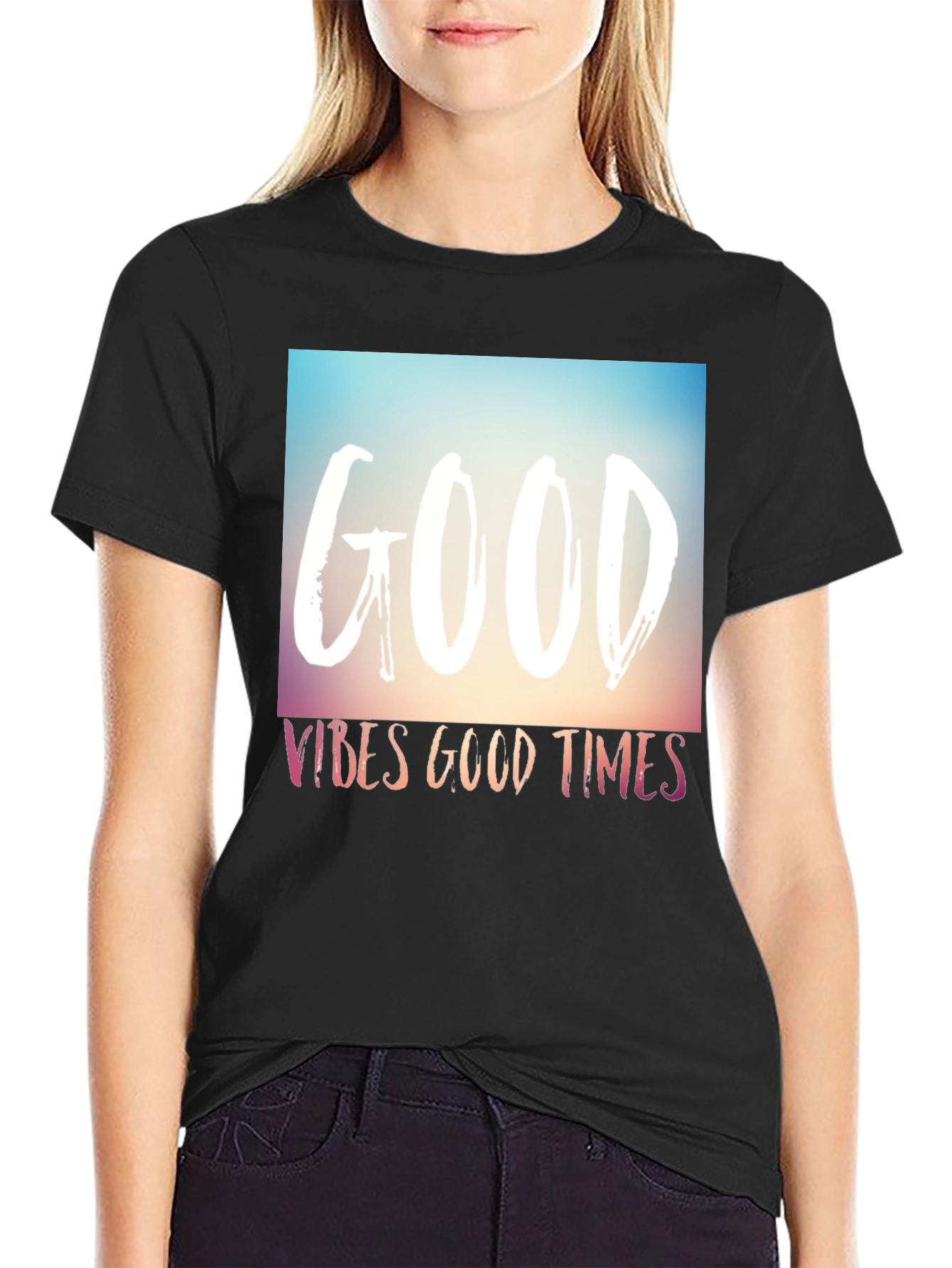 Good Vibes Good Times Graphic Tee - Black