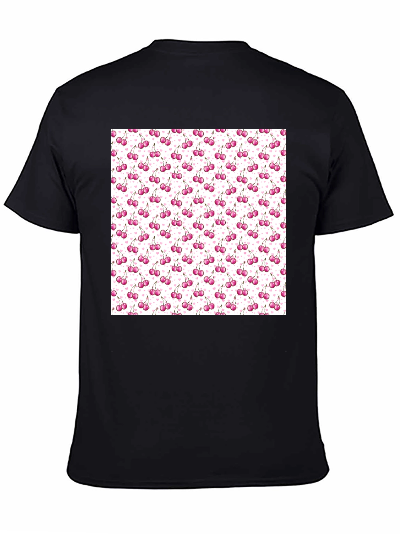 Cherry Print Tee - Stylish & Fun Black T-Shirt