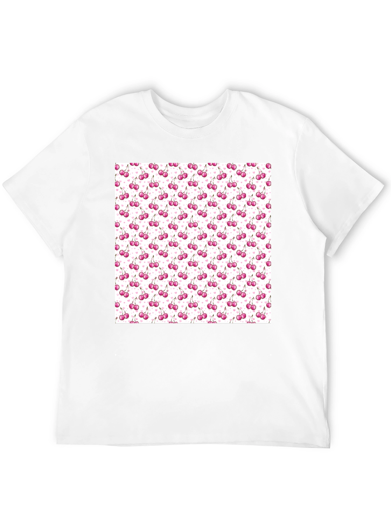 Cherry Print Tee - Stylish & Fun Black T-Shirt