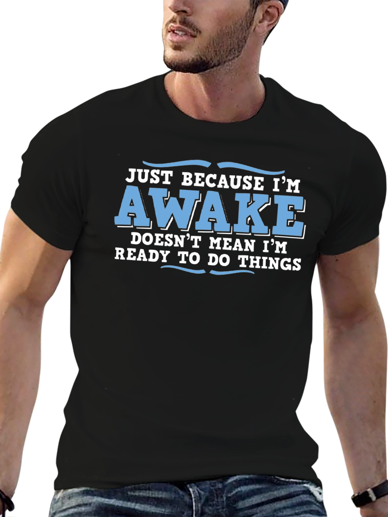 Funny Awake Graphic Novelty Tee