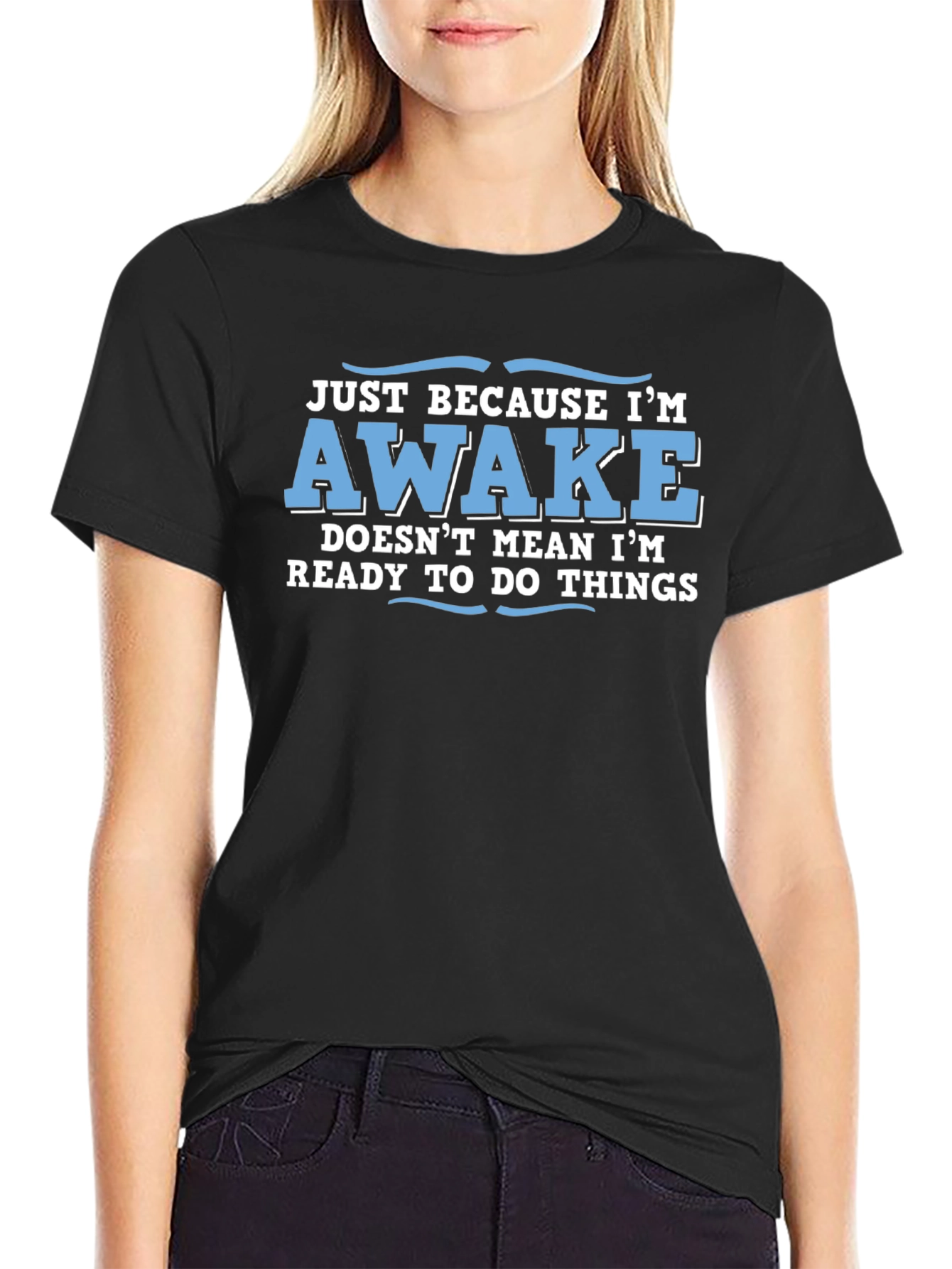 Funny Awake Graphic Novelty Tee
