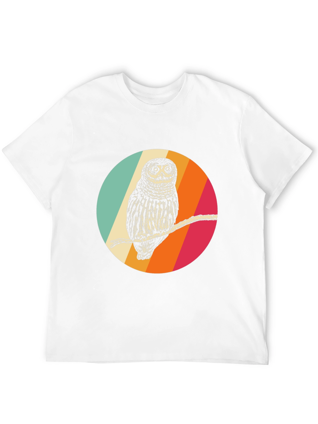 Retro Owl Graphic Tee - Mens Black T-Shirt