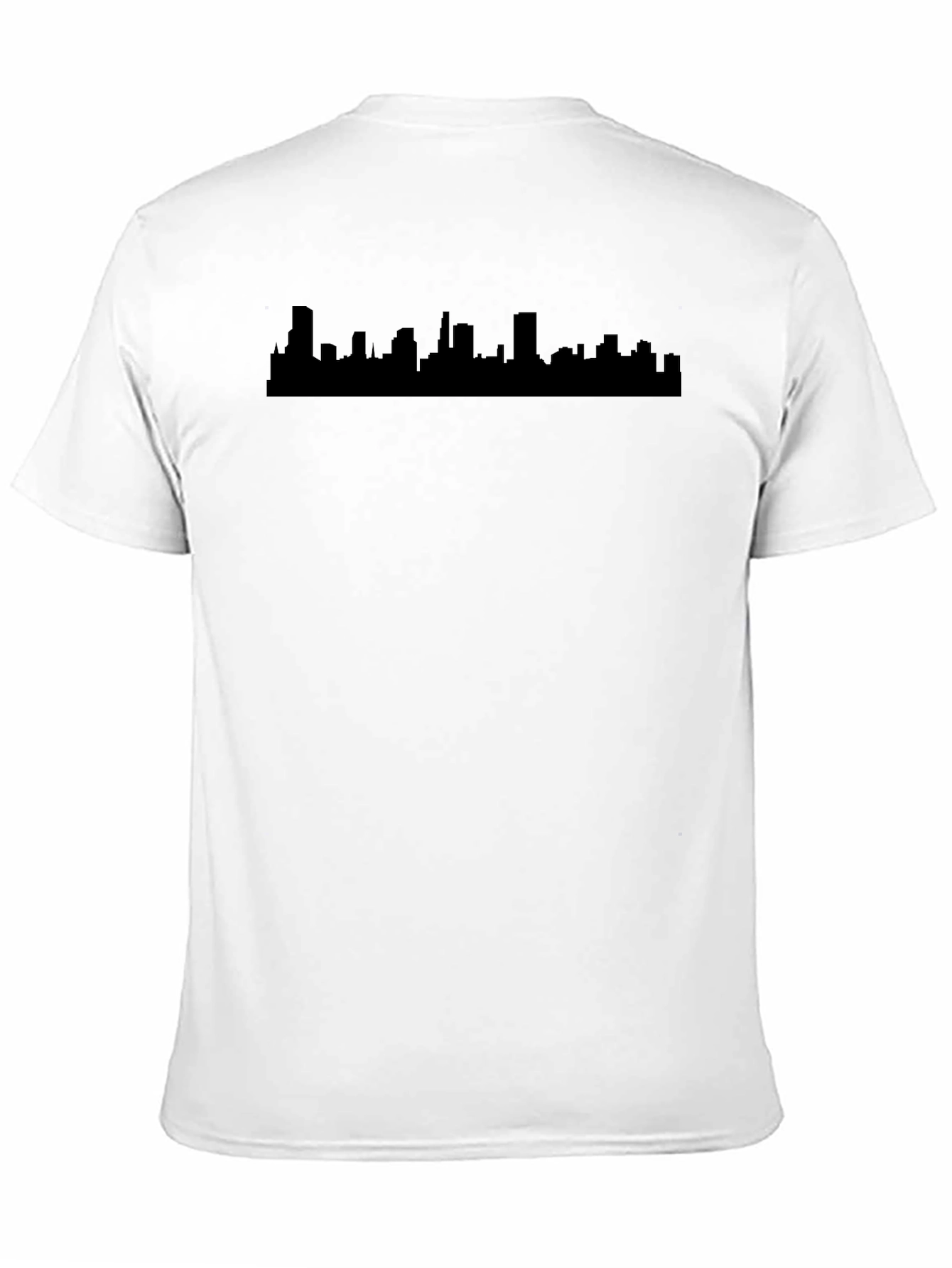 Cityscape Silhouette Graphic Tee - Black Cotton Blend