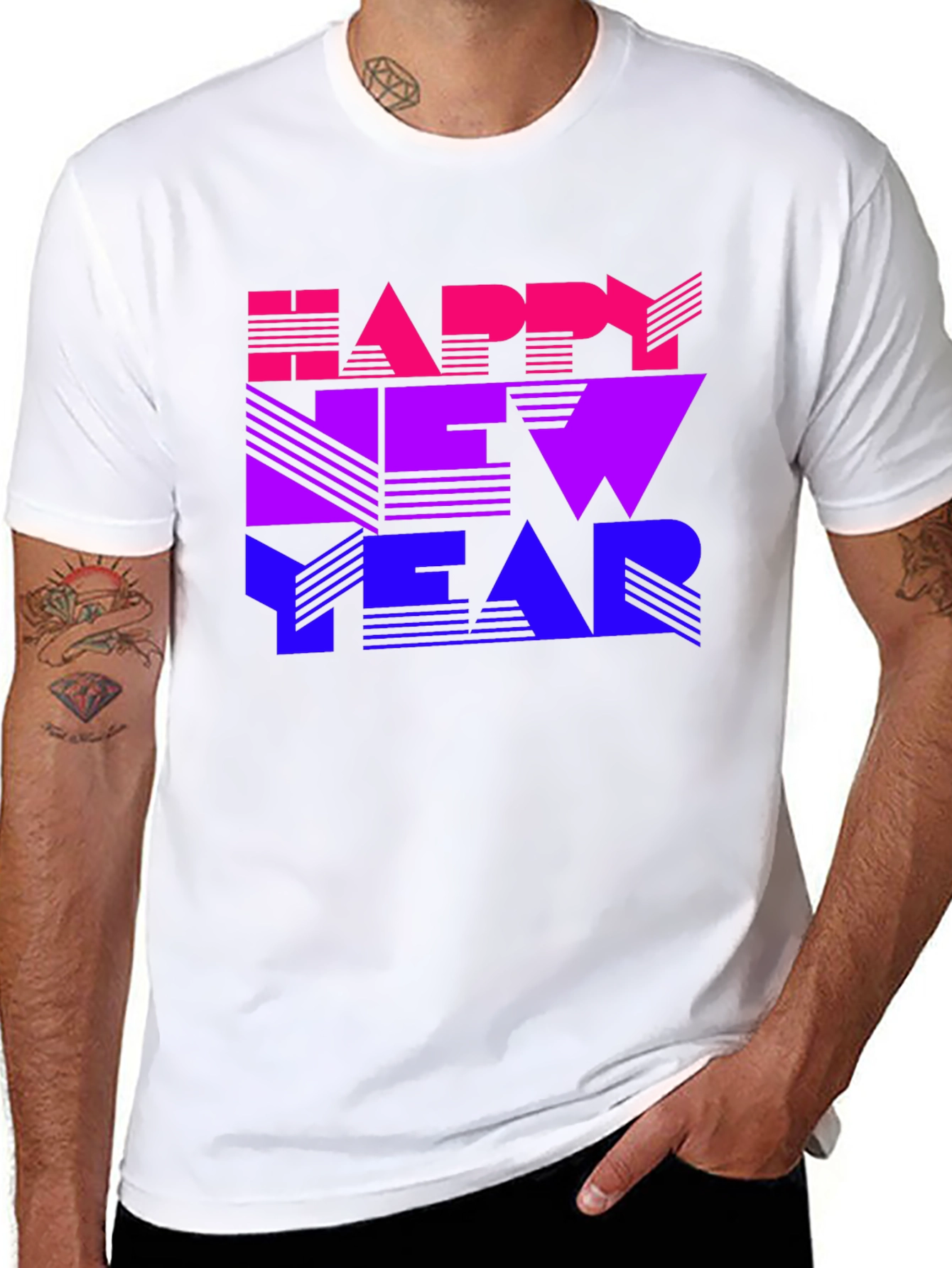 Happy New Year Gradient Graphic T-Shirt