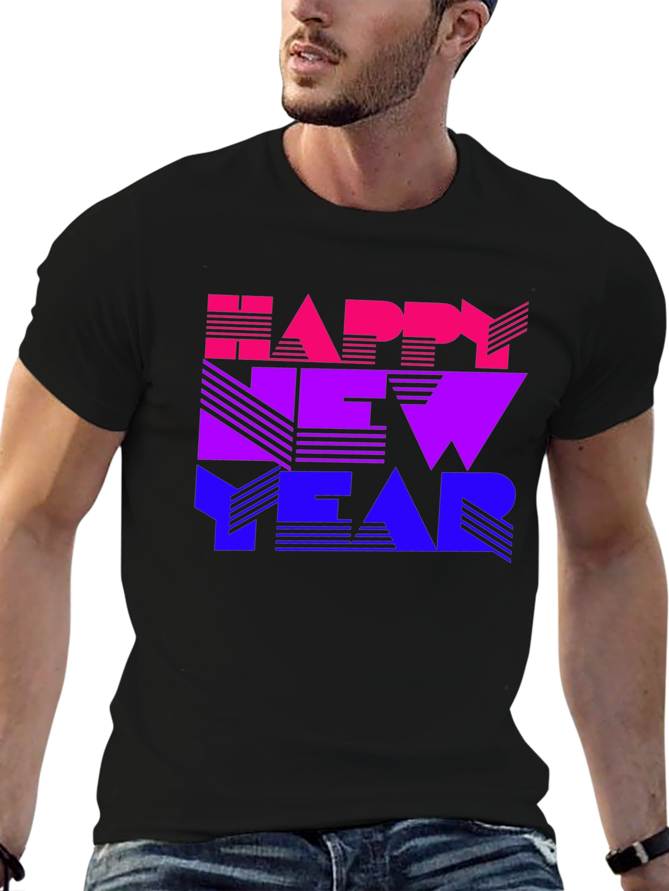 Happy New Year Gradient Graphic T-Shirt