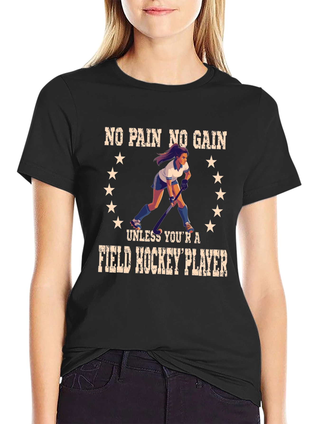 Field Hockey Player Graphic T-Shirt