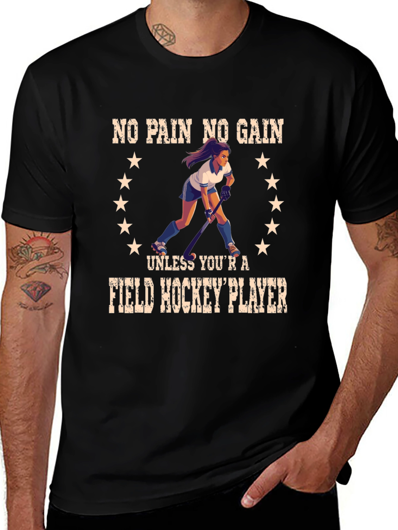 Field Hockey Player Graphic T-Shirt