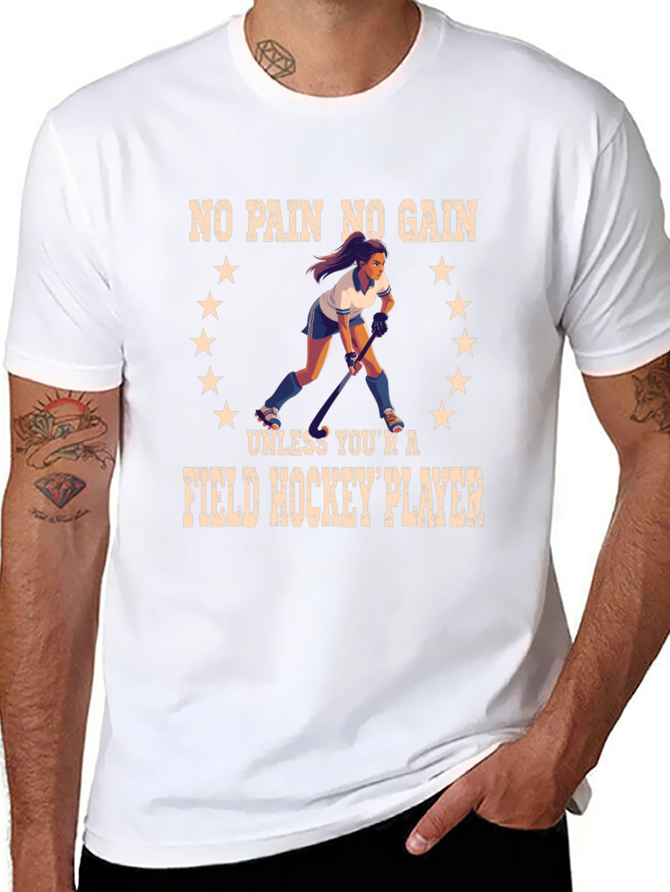 Field Hockey Player Graphic T-Shirt