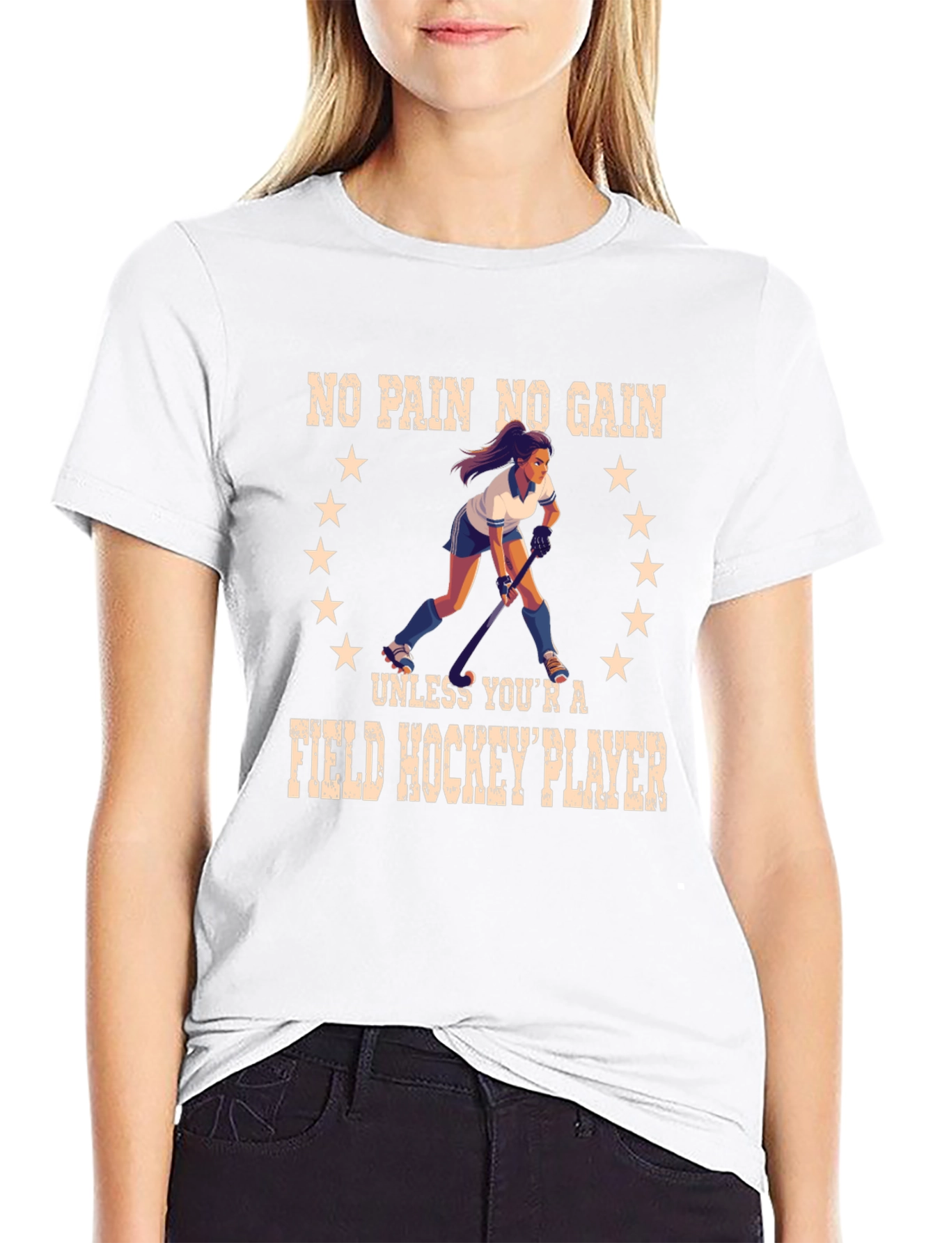Field Hockey Player Graphic T-Shirt