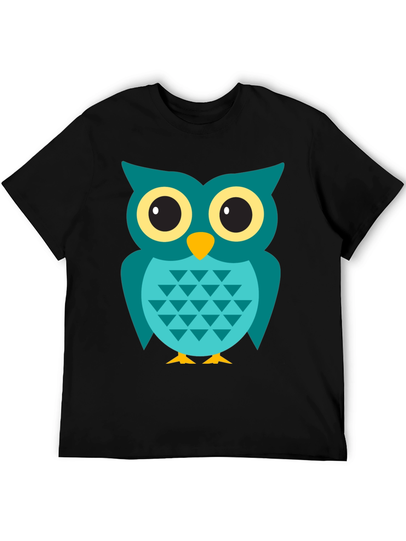 Owl Graphic Tee - Mens Black Cotton T-Shirt