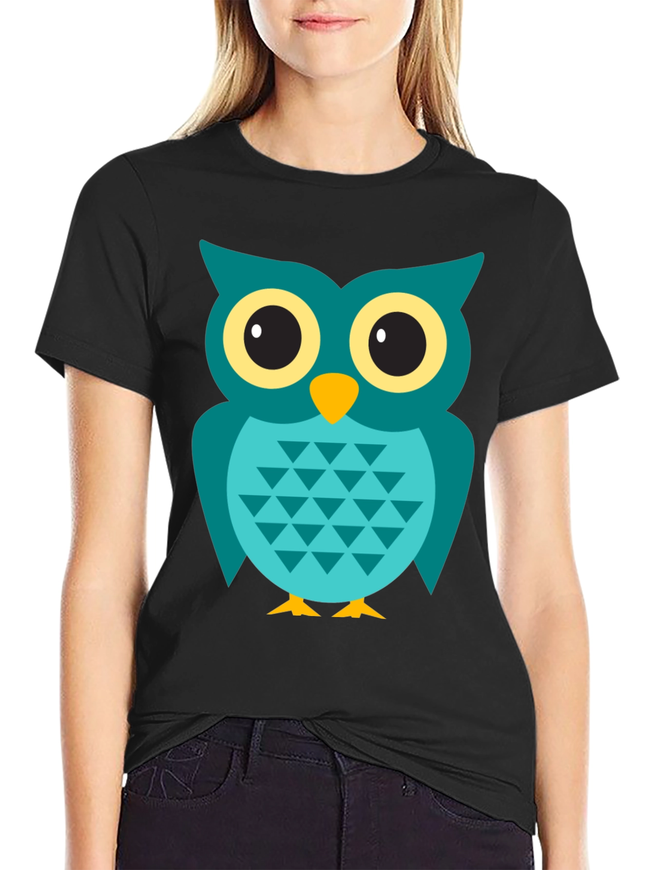 Owl Graphic Tee - Mens Black Cotton T-Shirt